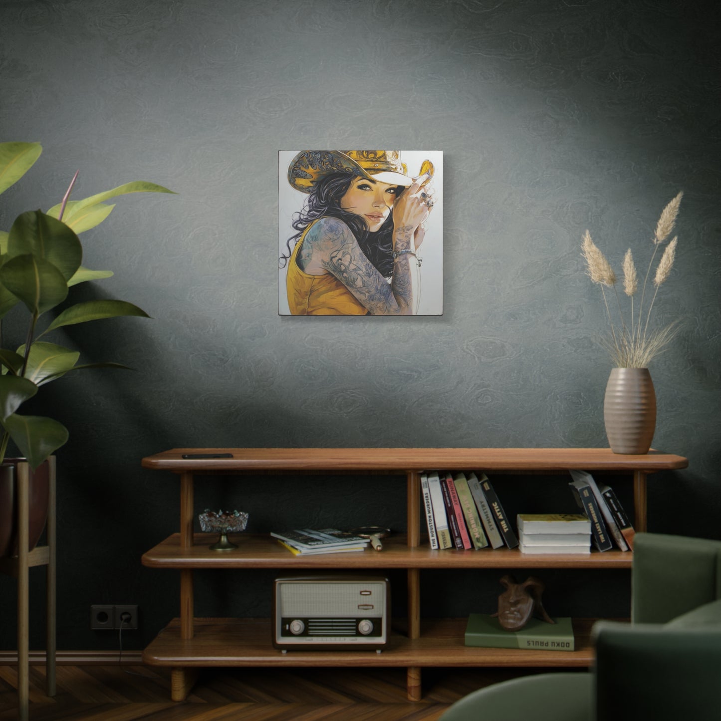 Gallery Wrapped Canvas, Wranglers and Wreckage Art Canvas, Erotic Pinup Art Canvas – Delilah
