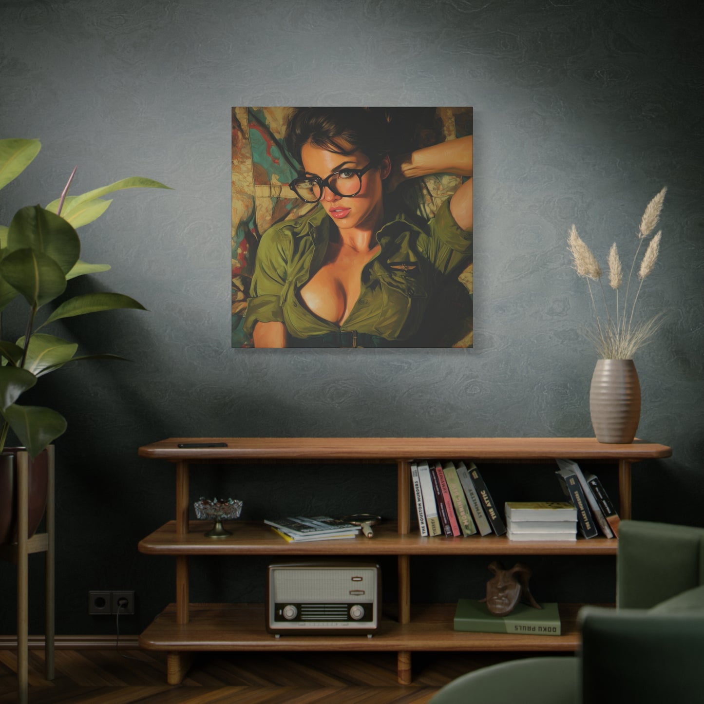 Gallery Wrapped Canvas, Liberty and Lace Art Canvas, Erotic Pinup Art Canvas – Darla