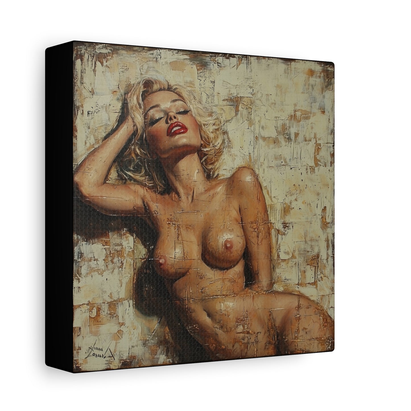 Gallery Wrapped Canvas, Guilt and Grit Adult Art Canvas, Erotic Pinup Art Canvas – Amelie