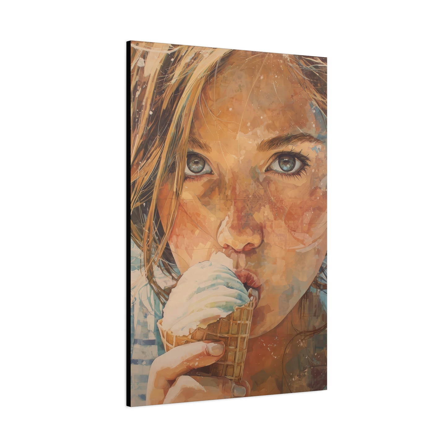 Gallery Wrapped Canvas, Sweet Summer Nostalgia, Sugar and Spice Art Canvas, Ice Cream Dreams Art – Bea