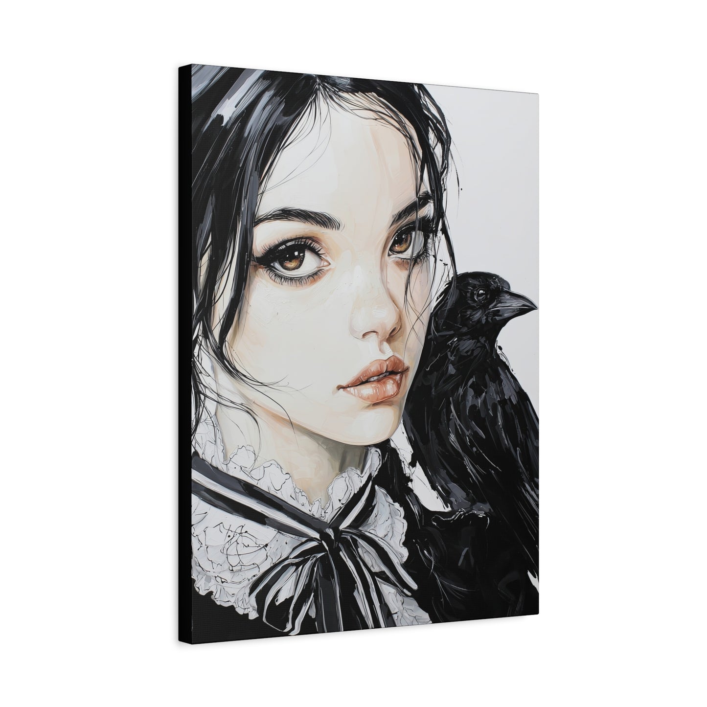 Gallery Wrapped Canvas, Myth and Bones Gothic Art Canvas, Dark Muse Canvas - Elowen