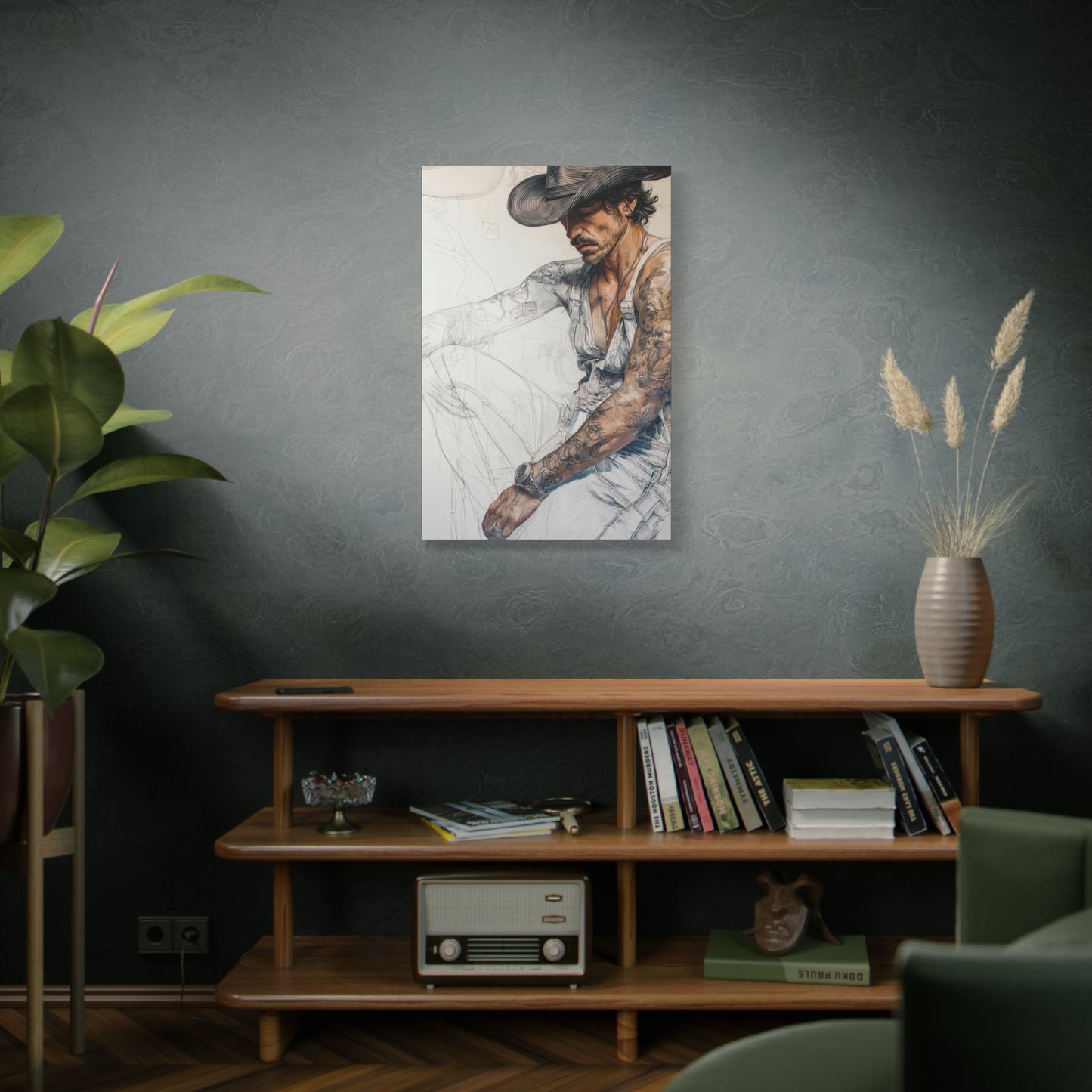 Gallery Wrapped Canvas, Wranglers and Wreckage Art Canvas, Erotic Pinup Art Canvas – Maverick