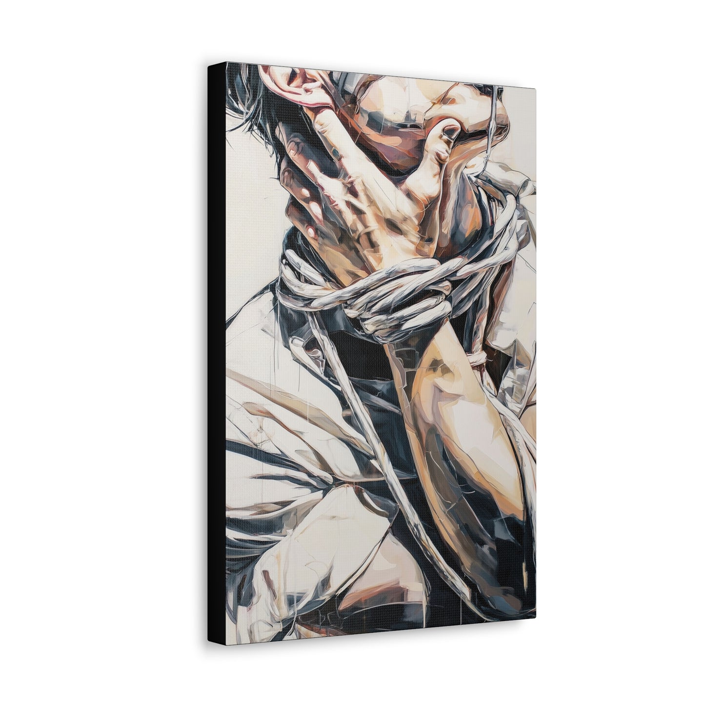 Gallery Wrapped Canvas, Ropes and Reverence Art Canvas, Erotic Shibari Art Canvas – Gary