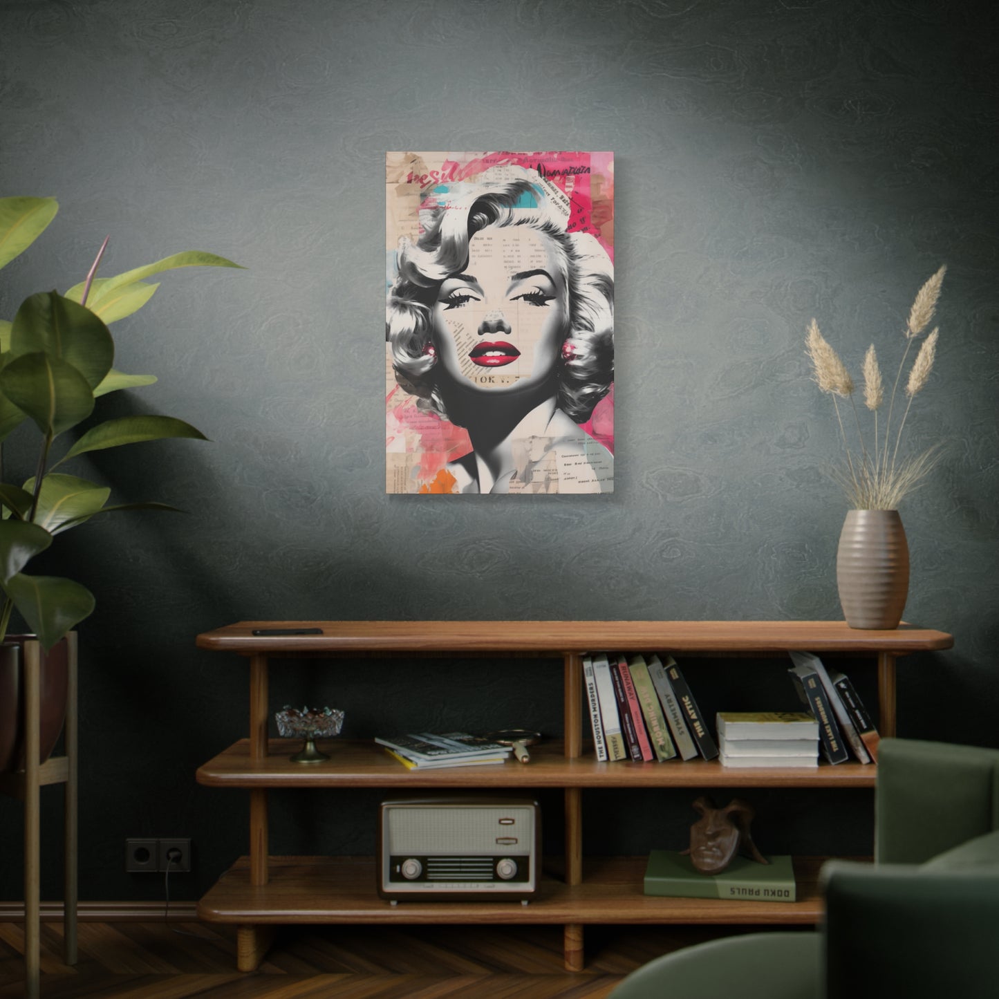 Canvas Wall Art, Gallery Wrapped Pop Art, Celebrity Wall Art – Marilyn Monroe - Newsprint