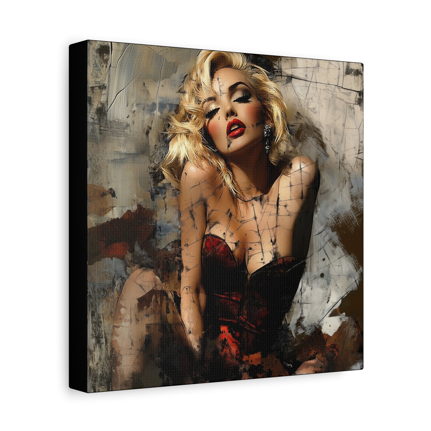 Gallery Wrapped Canvas, Guilt and Grit Adult Art Canvas, Erotic Pinup Art Canvas – Margaux