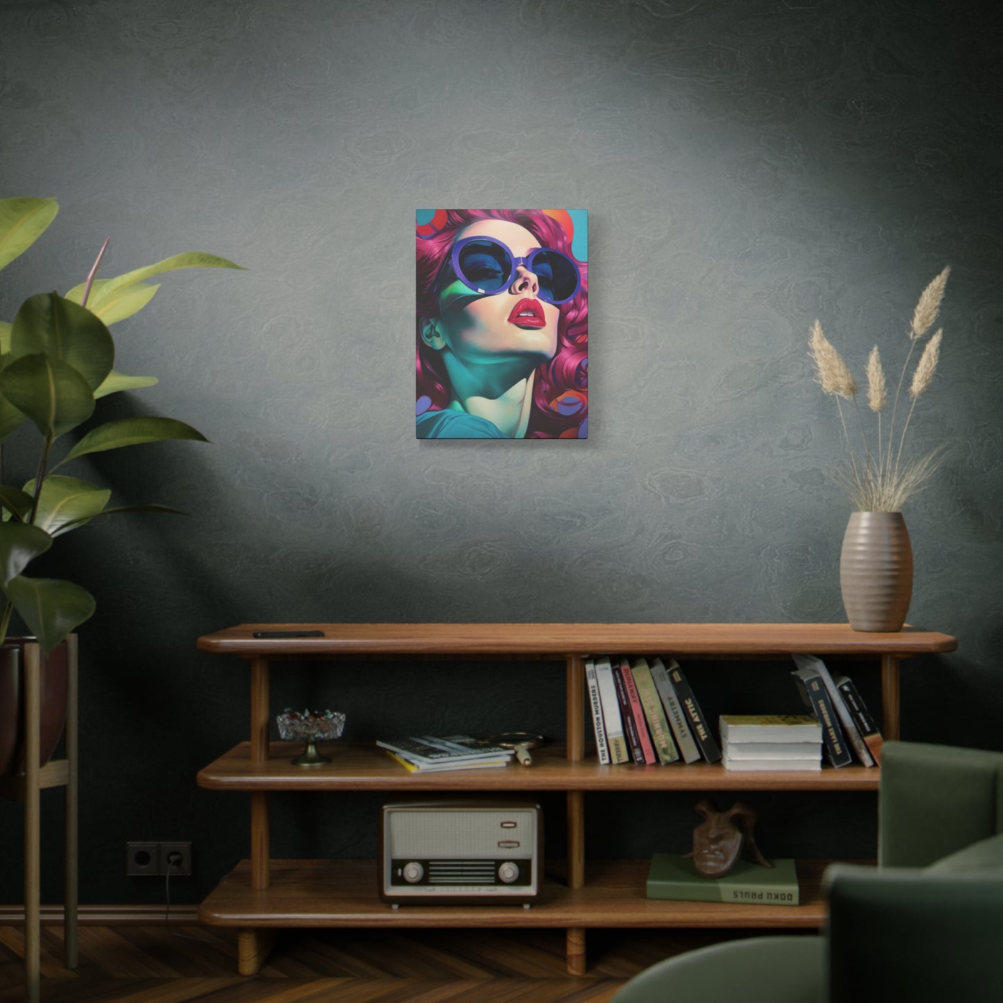 Canvas Gallery Wrapped High-Fashion Wall Art, Stylish Decor, Retro Femme Doll Pop Art – Electra