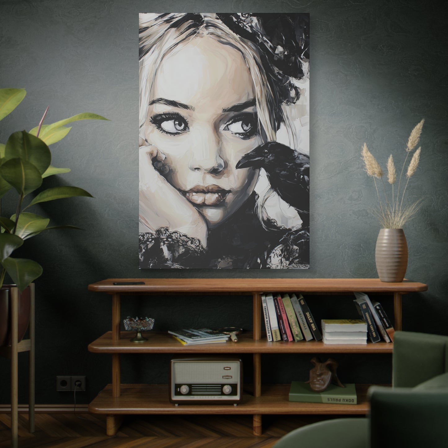 Gallery Wrapped Canvas, Myth and Bones Gothic Art Canvas, Dark Muse Canvas - Nicolette