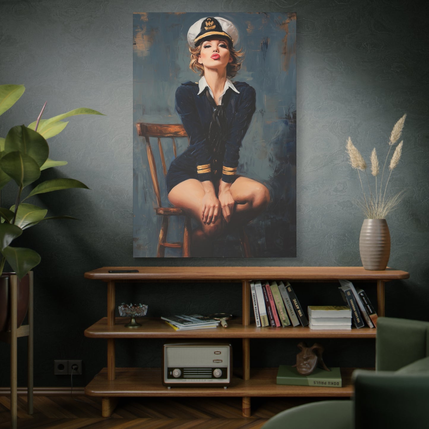 Gallery Wrapped Canvas, Liberty and Lace Art Canvas, Erotic Pinup Art Canvas – Ginger