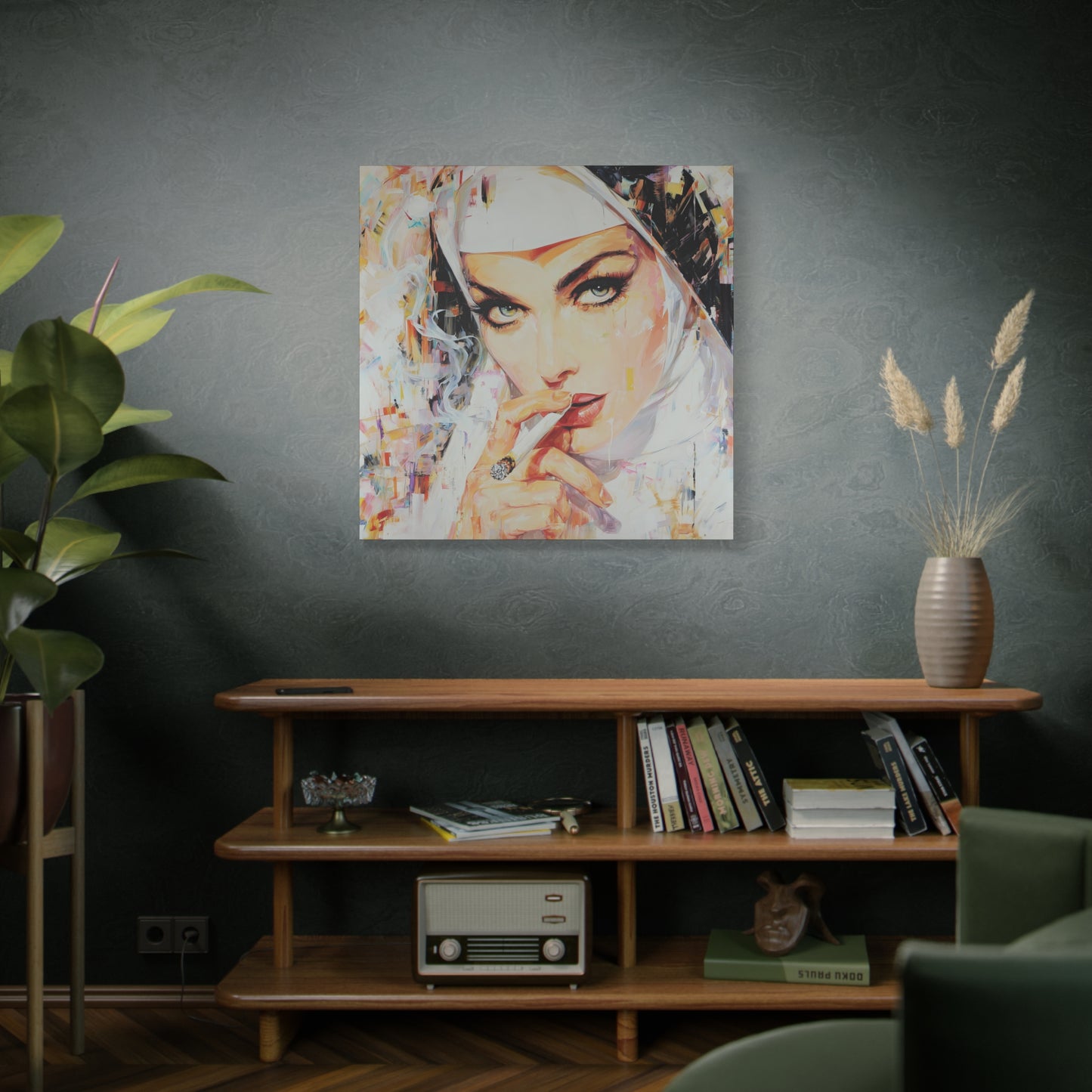 Gallery Wrapped Canvas, Habits and Heresy Art Canvas, Naughty Nuns Art Canvas – Sister Carmela
