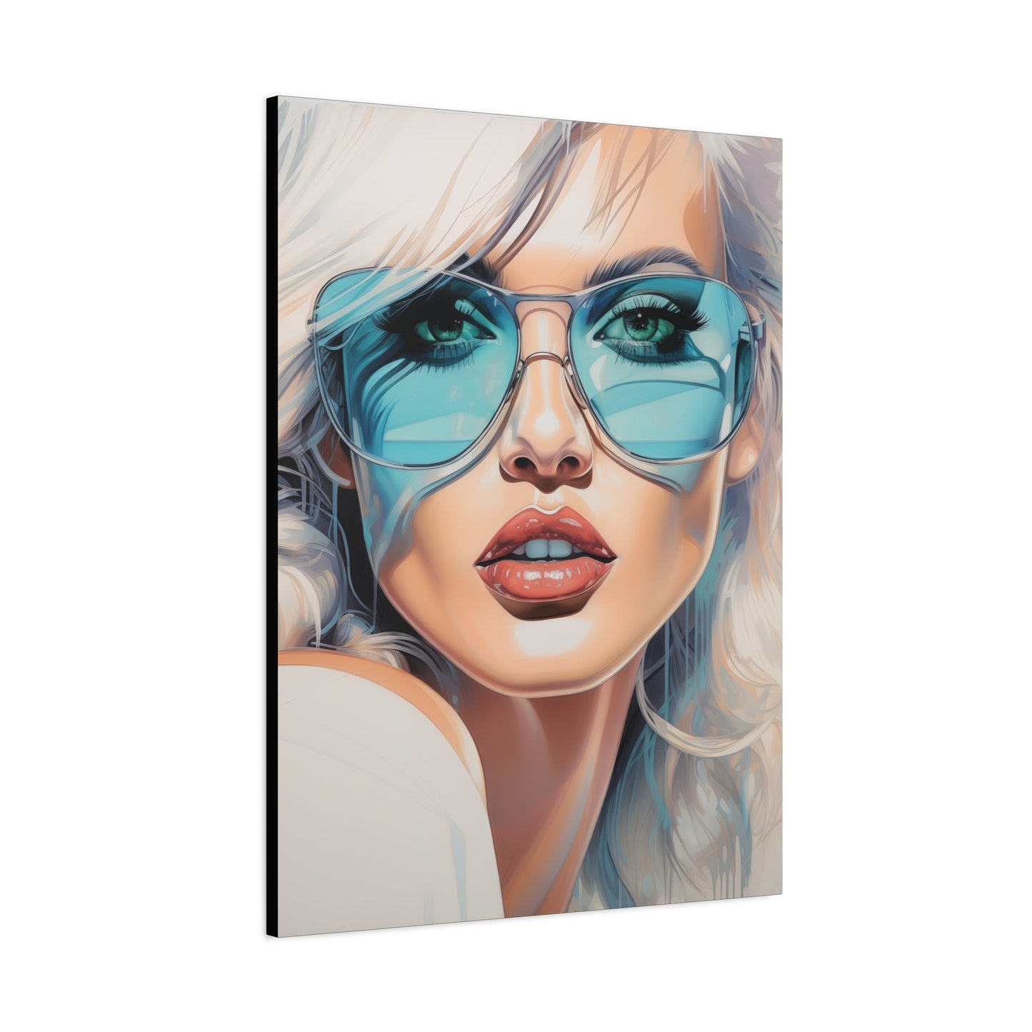 Canvas Gallery Wrapped High-Fashion Wall Art, Stylish Decor, Retro Femme Doll Pop Art – Nova