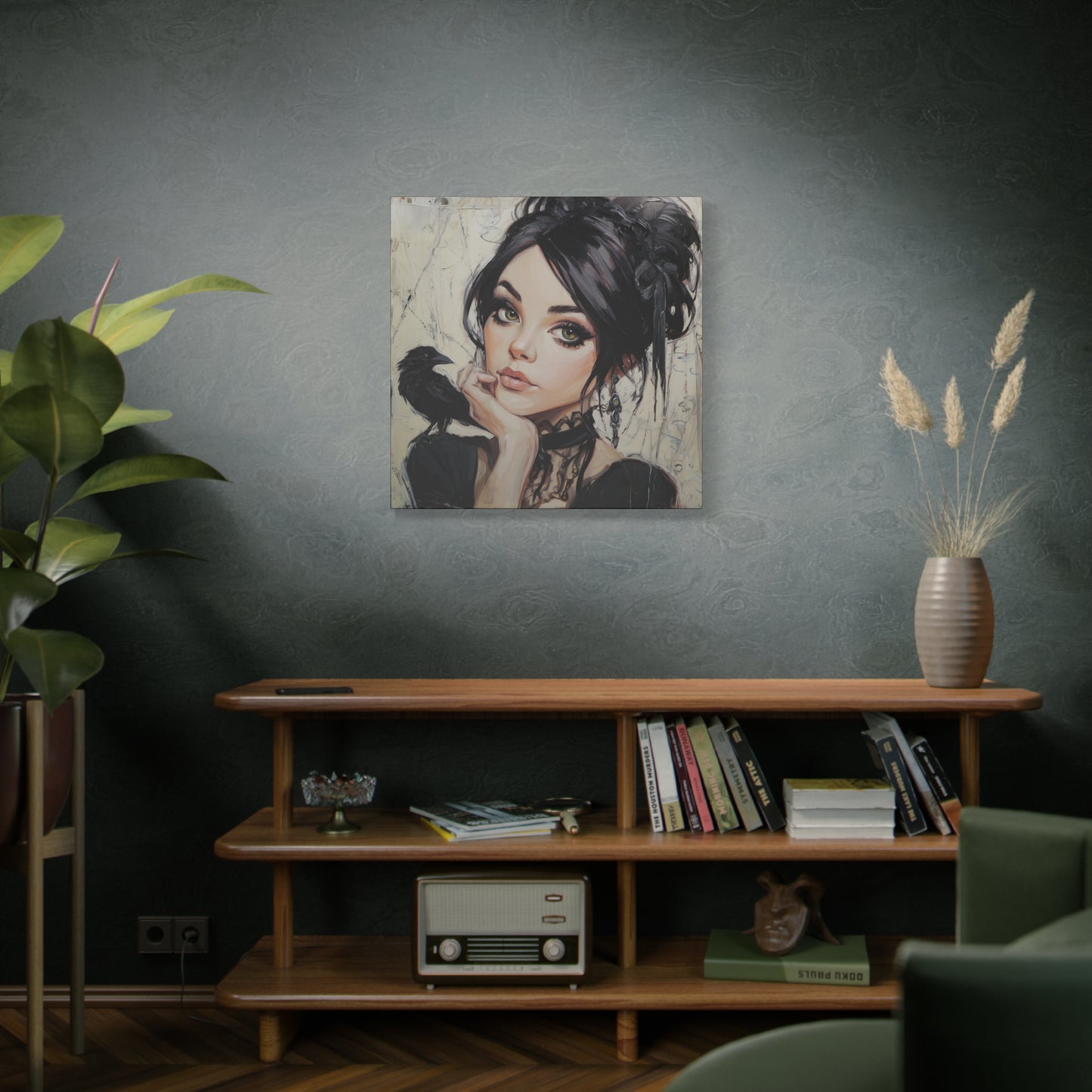 Gallery Wrapped Canvas, Myth and Bones Gothic Art Canvas, Dark Muse Canvas - Verity
