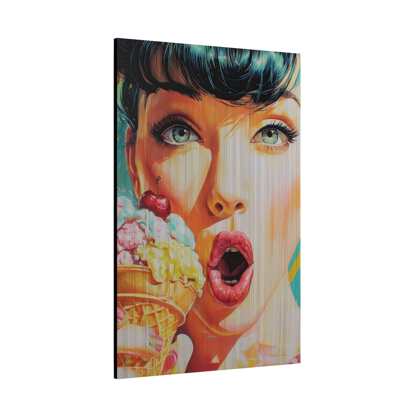 Gallery Wrapped Canvas, Sweet Summer Nostalgia, Sugar and Spice Art Canvas, Ice Cream Dreams Art – Penny