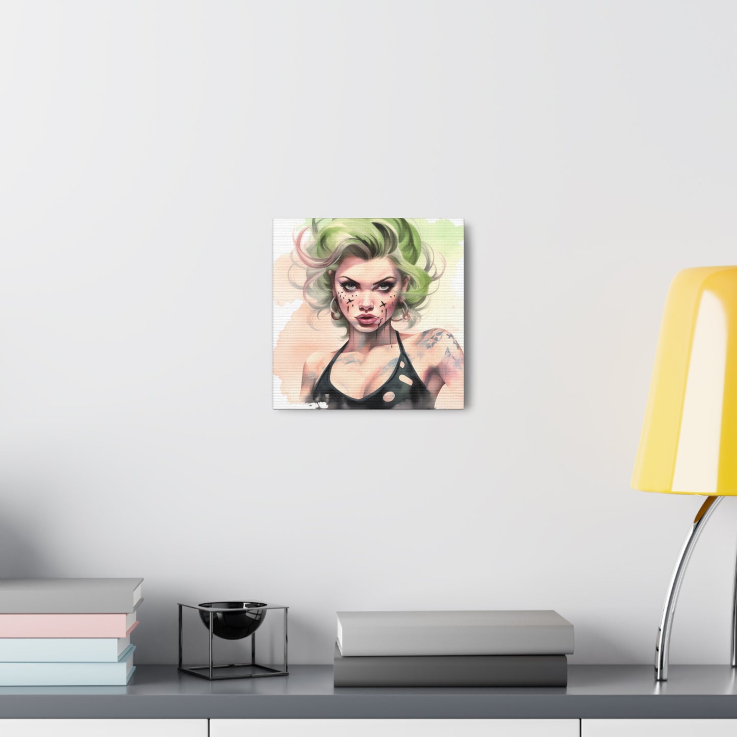 Gallery Wrapped Canvas, Edgy Tattooed Beauty, Urban Pop Art Canvas – Ivy