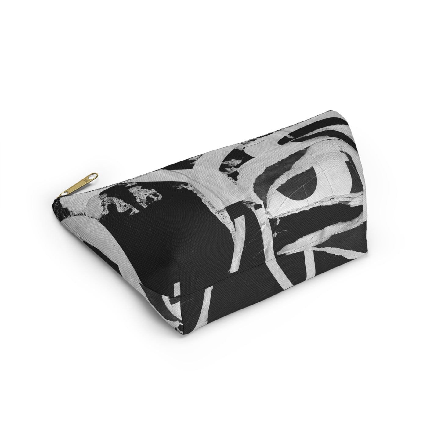 Accessory Pouch - Torn Poster Street Art Makeup Bag - Black and White YO - Urban Street Art