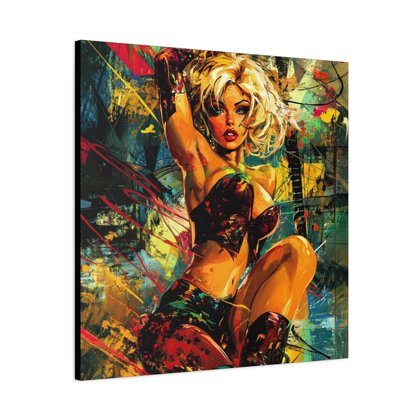 Gallery Wrapped Canvas, Guilt and Grit Adult Art Canvas, Erotic Pinup Art Canvas – Robin