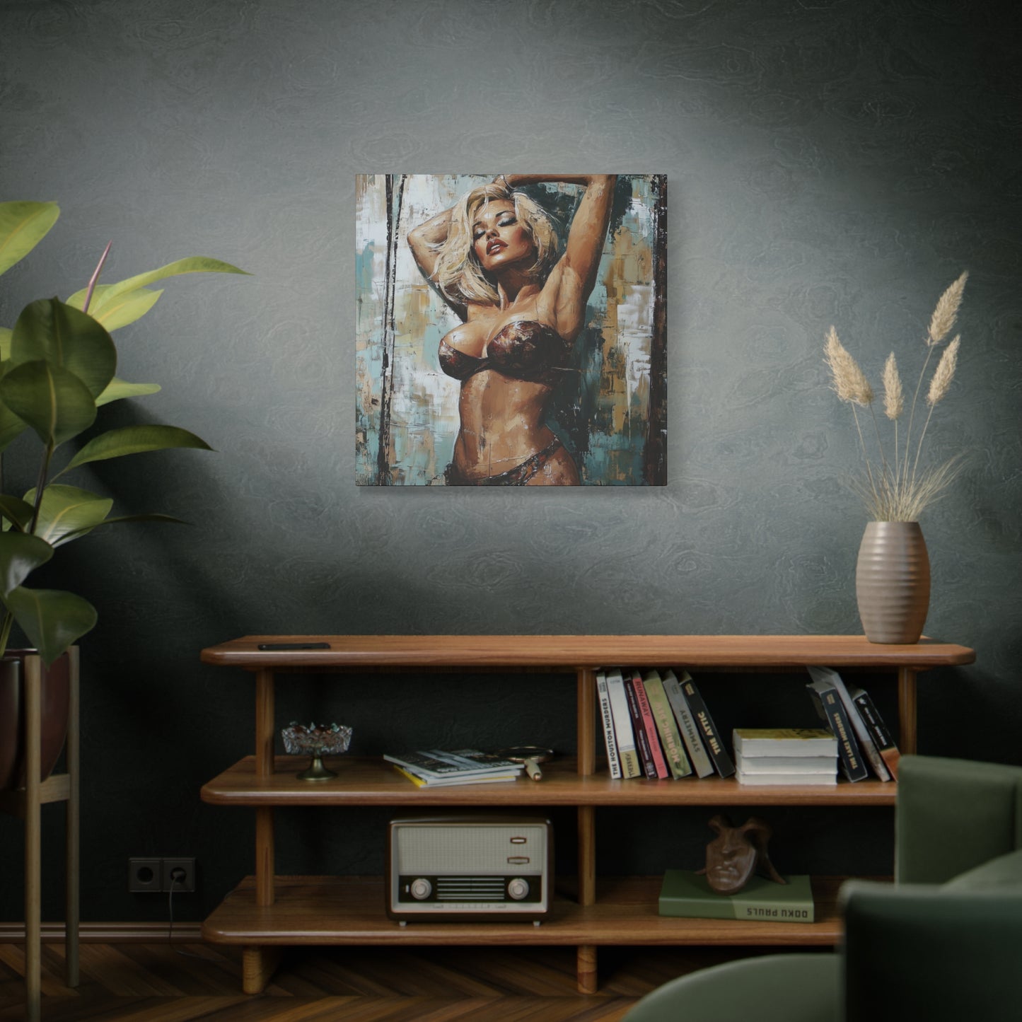 Gallery Wrapped Canvas, Guilt and Grit Adult Art Canvas, Erotic Pinup Art Canvas – Allegra