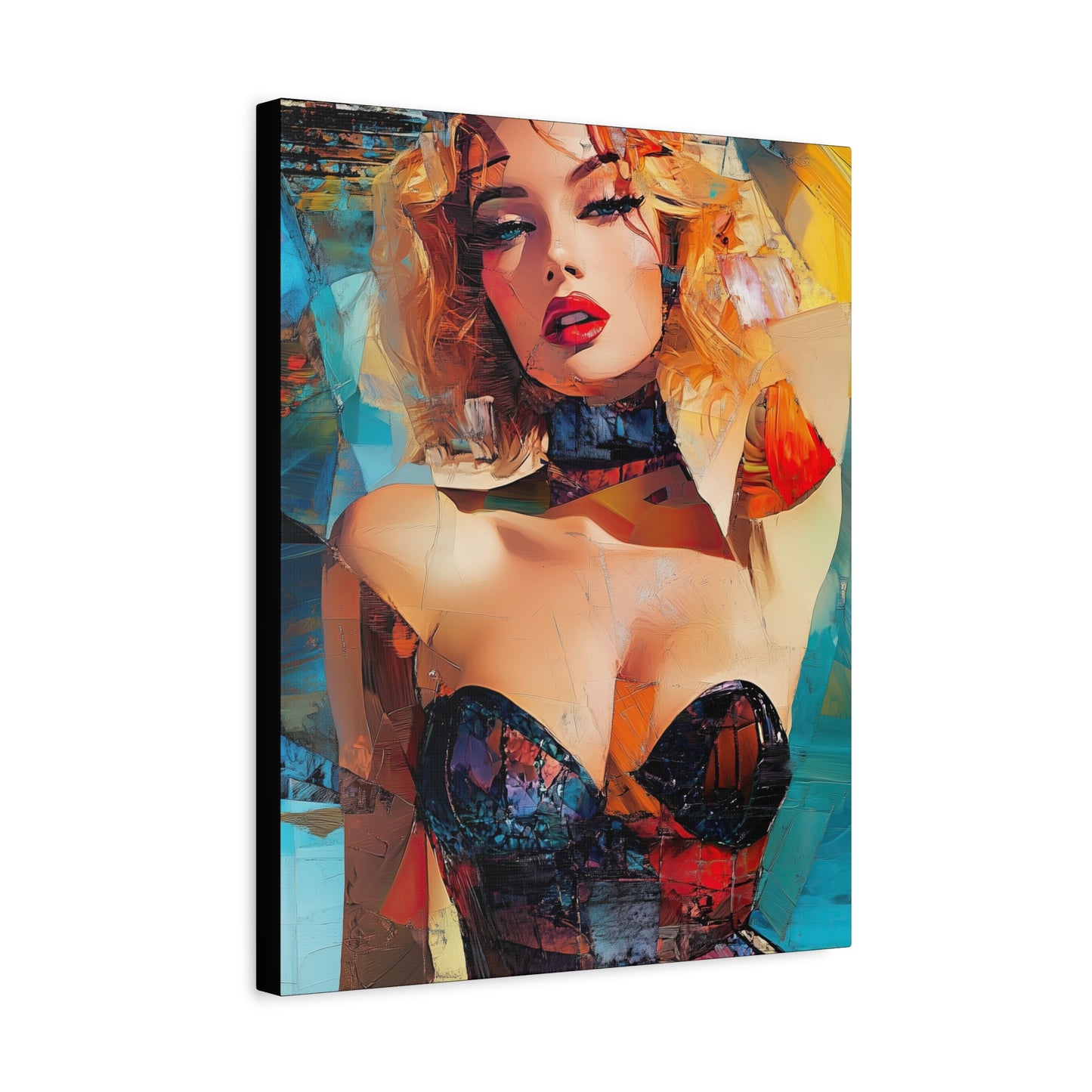 Gallery Wrapped Canvas, Guilt and Grit Adult Art Canvas, Erotic Pinup Art Canvas – Dahlia