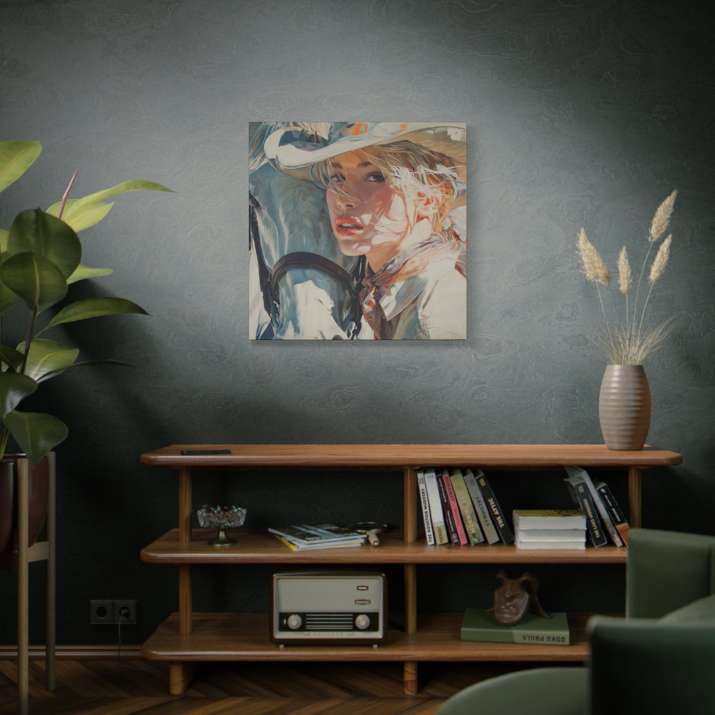 Gallery Wrapped Canvas, Wranglers and Wreckage Art Canvas, Erotic Pinup Art Canvas – Dakota
