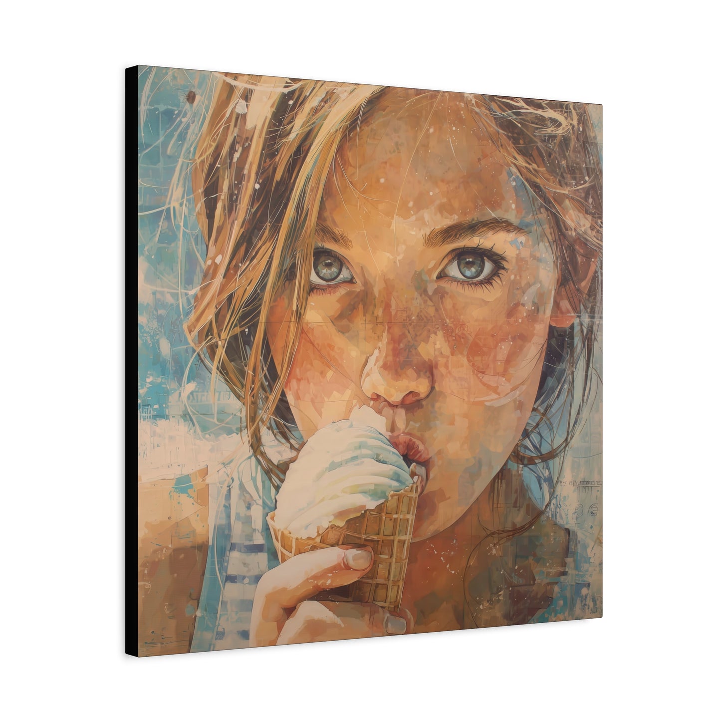 Gallery Wrapped Canvas, Sweet Summer Nostalgia, Sugar and Spice Art Canvas, Ice Cream Dreams Art – Bea
