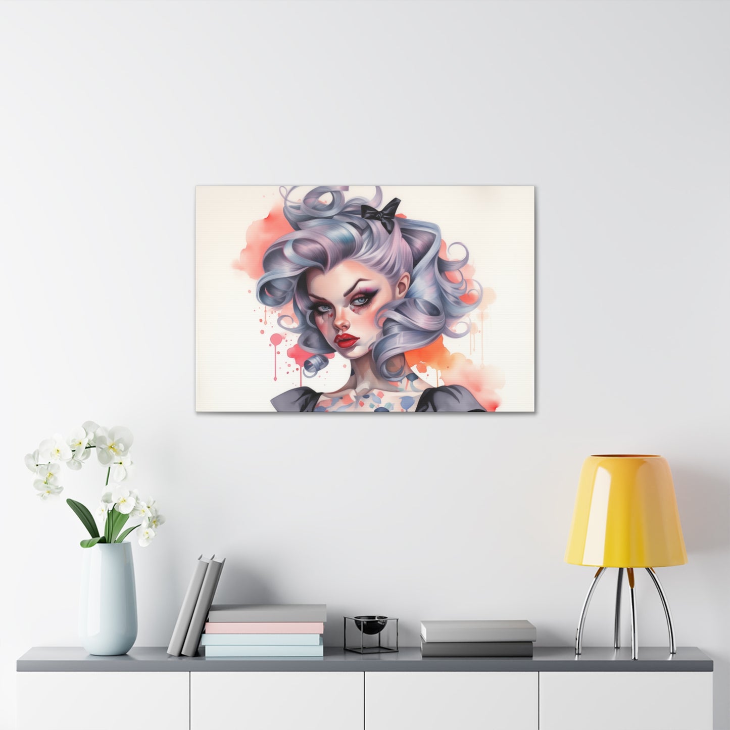 Gallery Wrapped Canvas, Edgy Tattooed Beauty, Urban Pop Art Canvas – Noelle