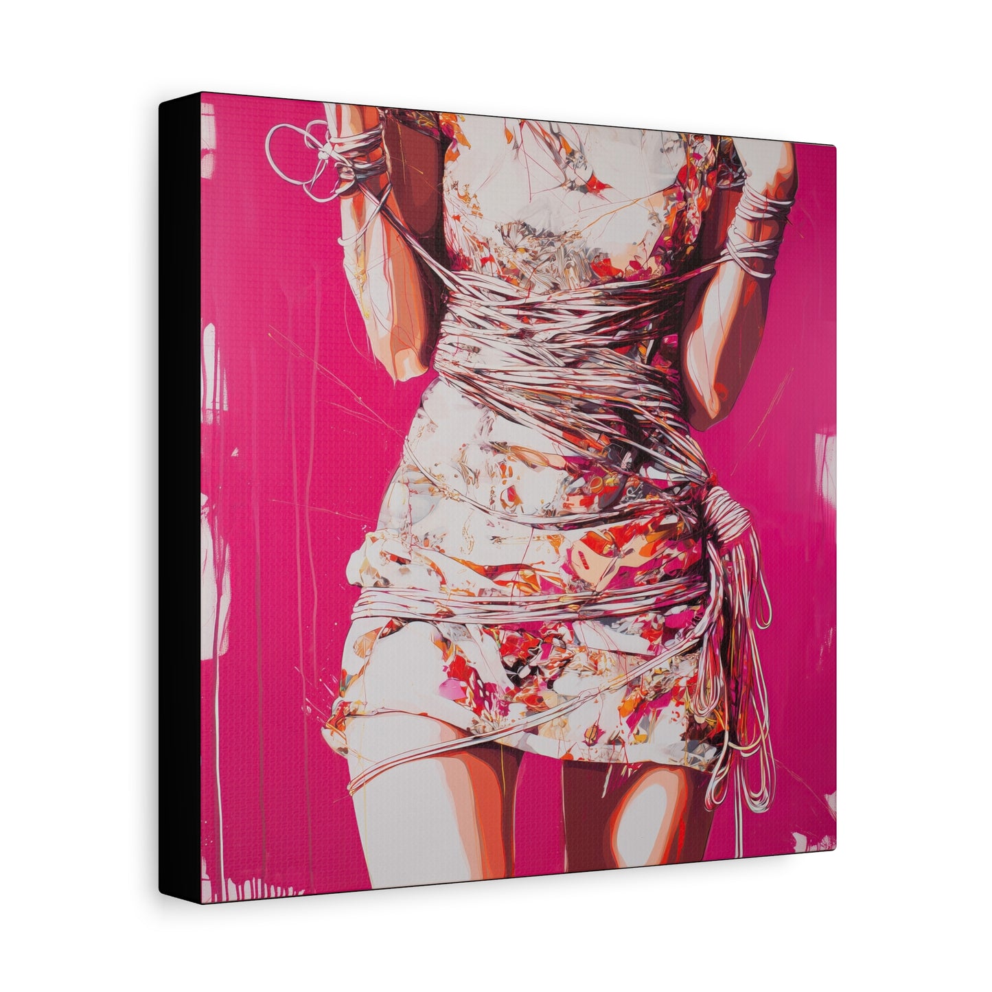 Gallery Wrapped Canvas, Ropes and Reverence Art Canvas, Erotic Shibari Art Canvas – Reika