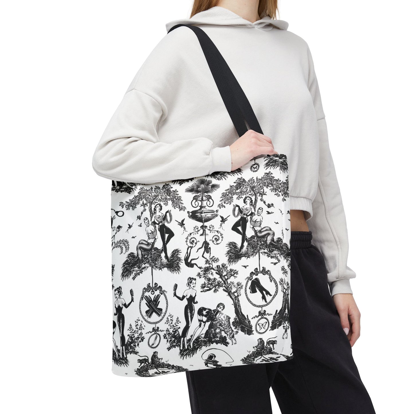 The Dominatrix Canvas Tote Bag, Basic Square Tote - BDSM Tote