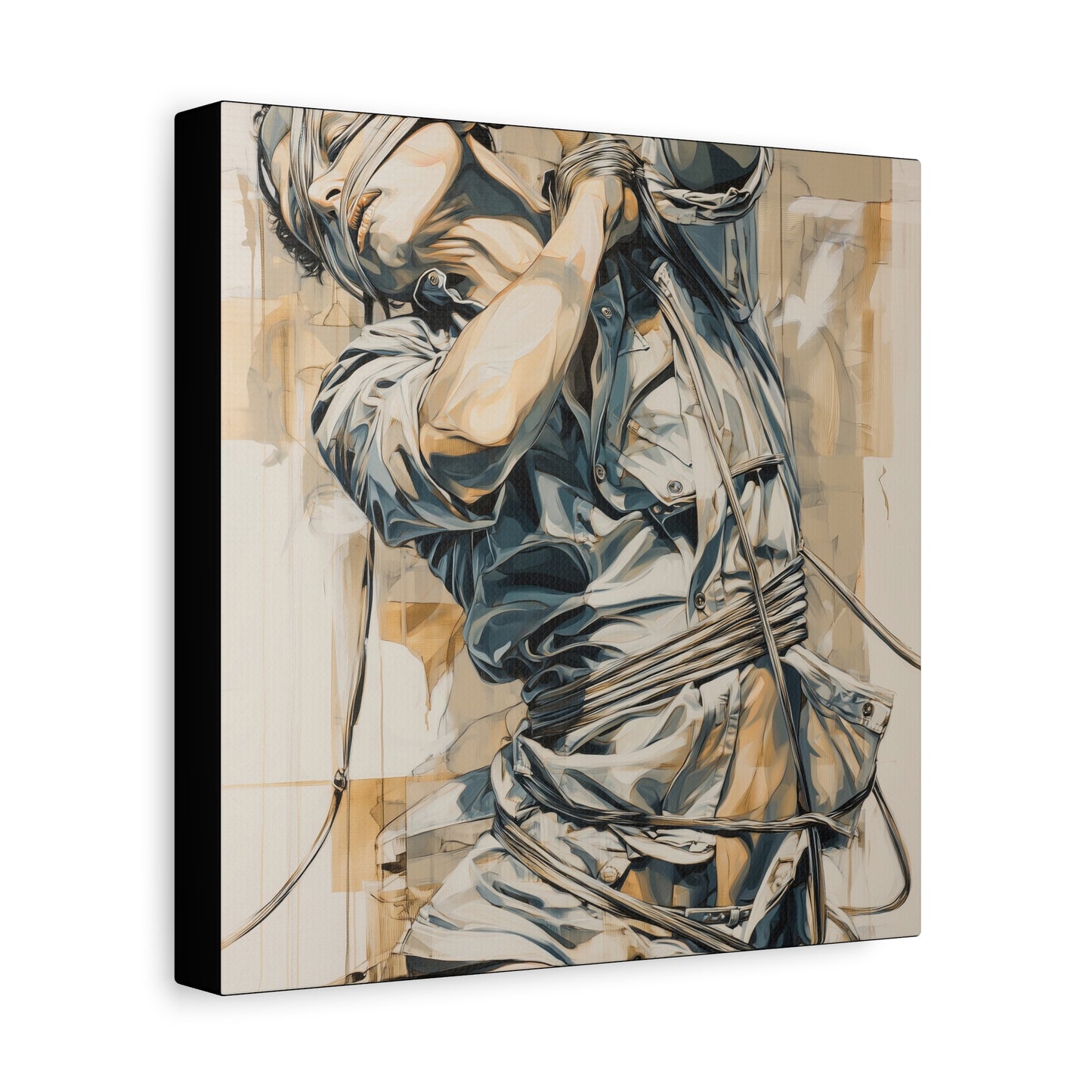 Gallery Wrapped Canvas, Ropes and Reverence Art Canvas, Erotic Shibari Art Canvas – Kai