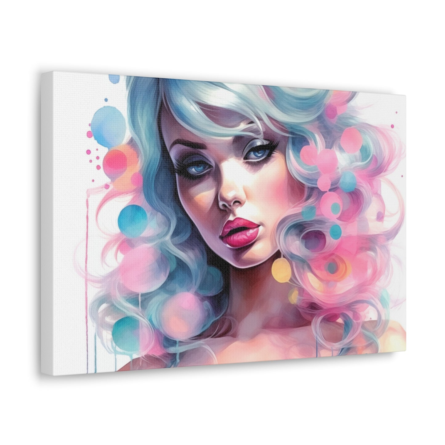 Canvas Gallery Wrapped High-Fashion Wall Art, Stylish Decor, Retro Femme Doll Pop Art – Sylvie