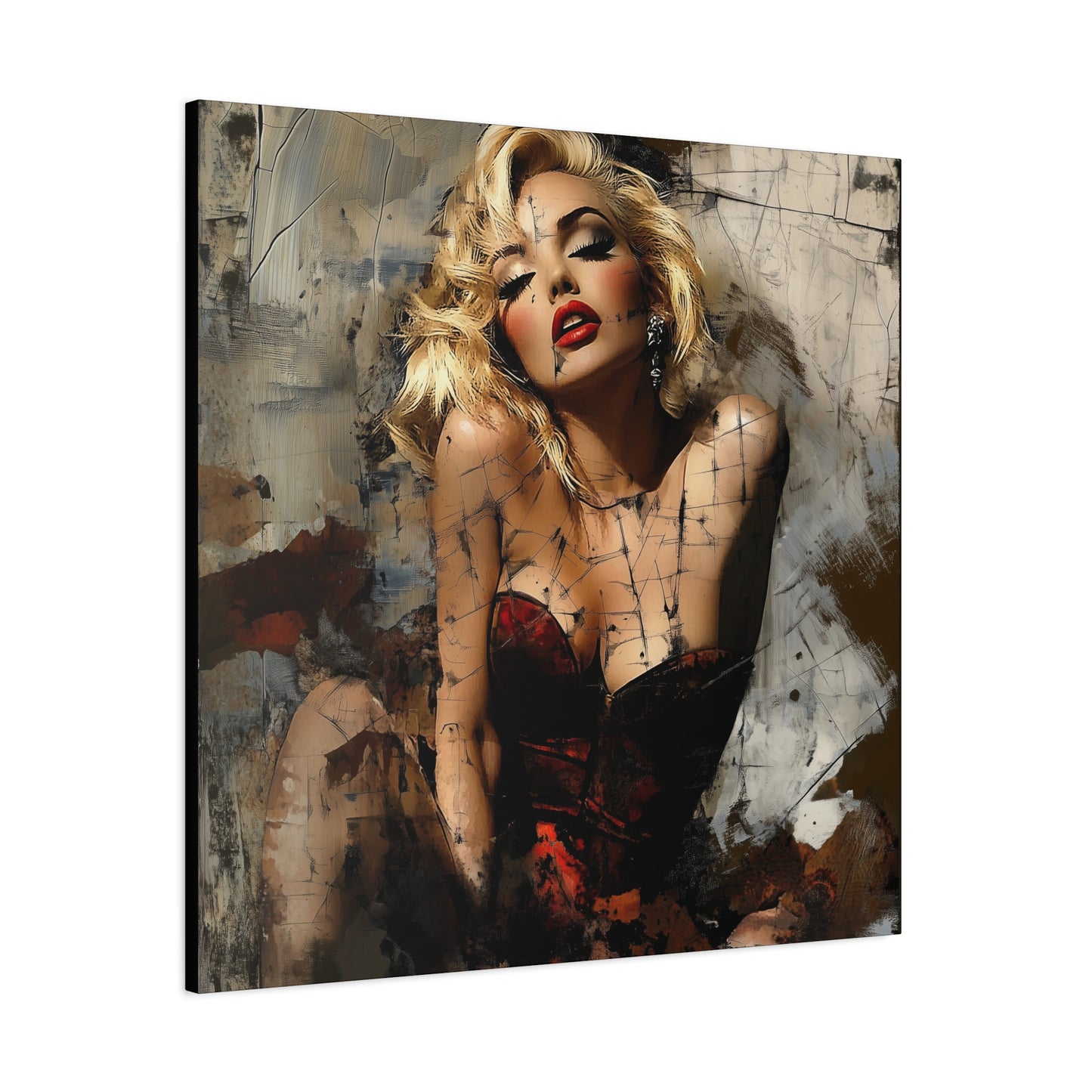 Gallery Wrapped Canvas, Guilt and Grit Adult Art Canvas, Erotic Pinup Art Canvas – Margaux