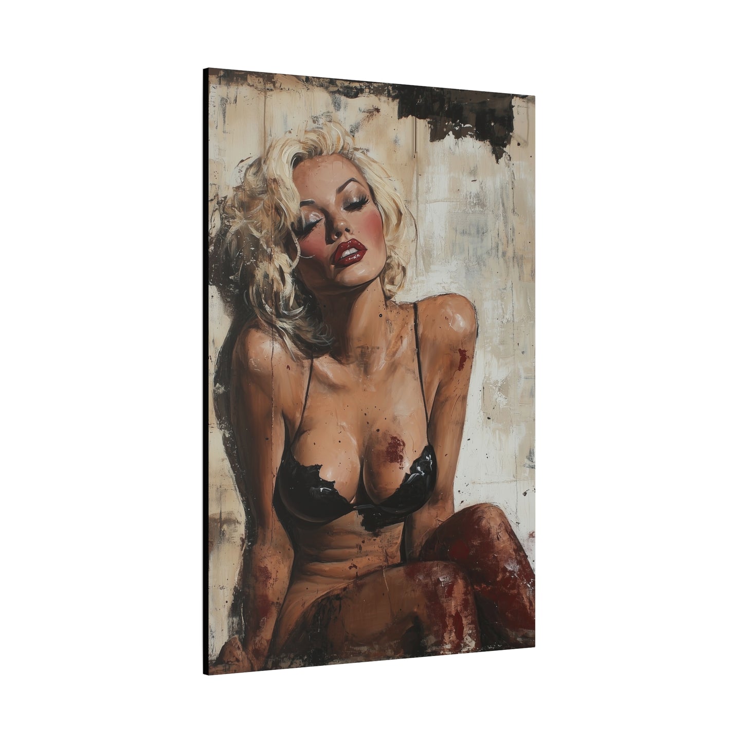 Gallery Wrapped Canvas, Guilt and Grit Adult Art Canvas, Erotic Pinup Art Canvas – Zadie