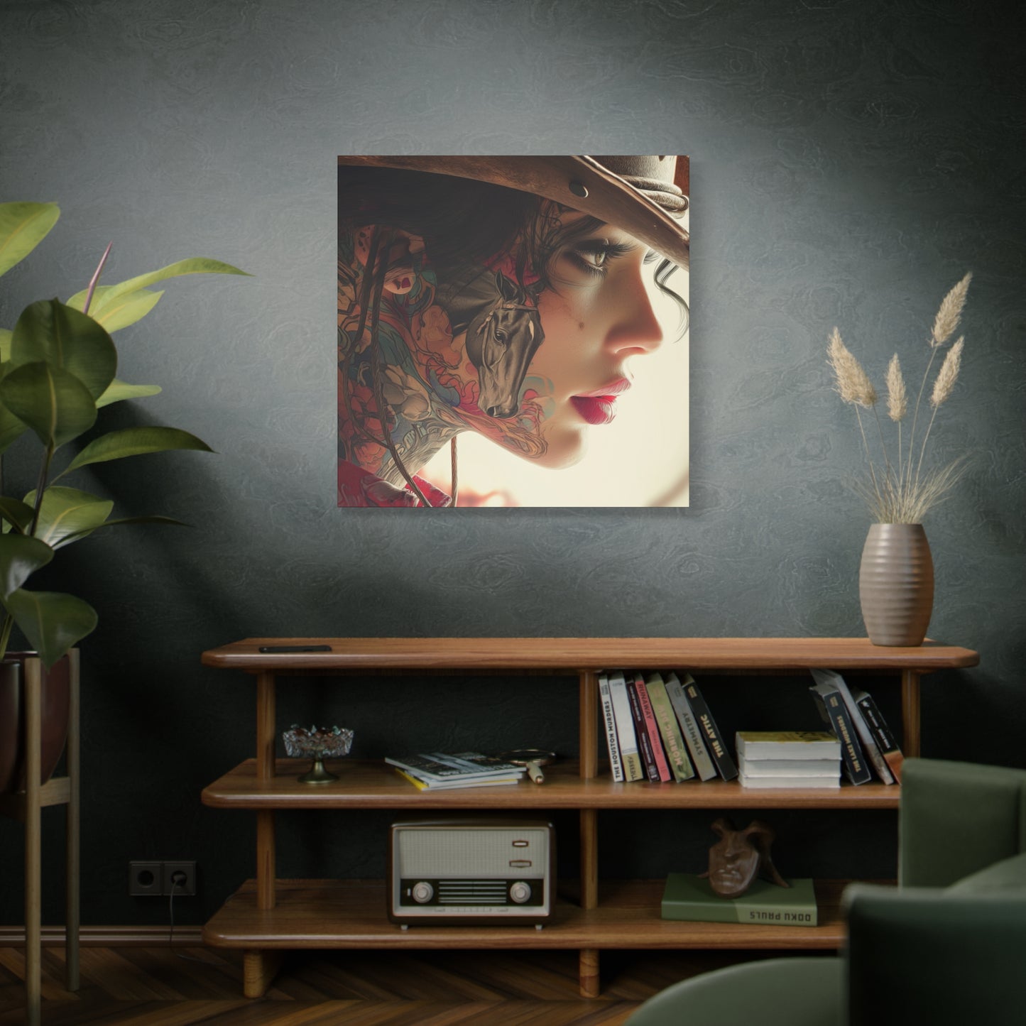 Gallery Wrapped Canvas, Wranglers and Wreckage Art Canvas, Erotic Pinup Art Canvas – Juniper