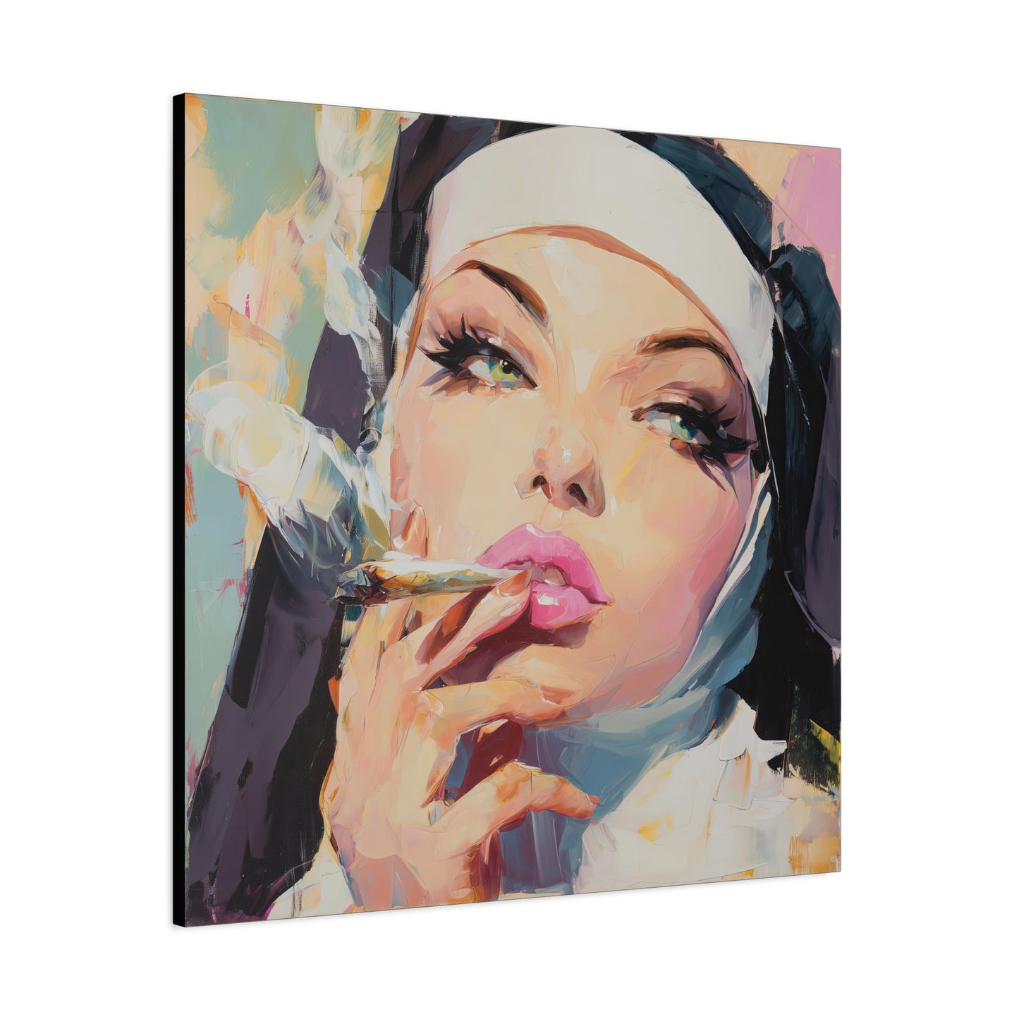 Gallery Wrapped Canvas, Habits and Heresy Art Canvas, Naughty Nuns Art Canvas – Sister Felicity