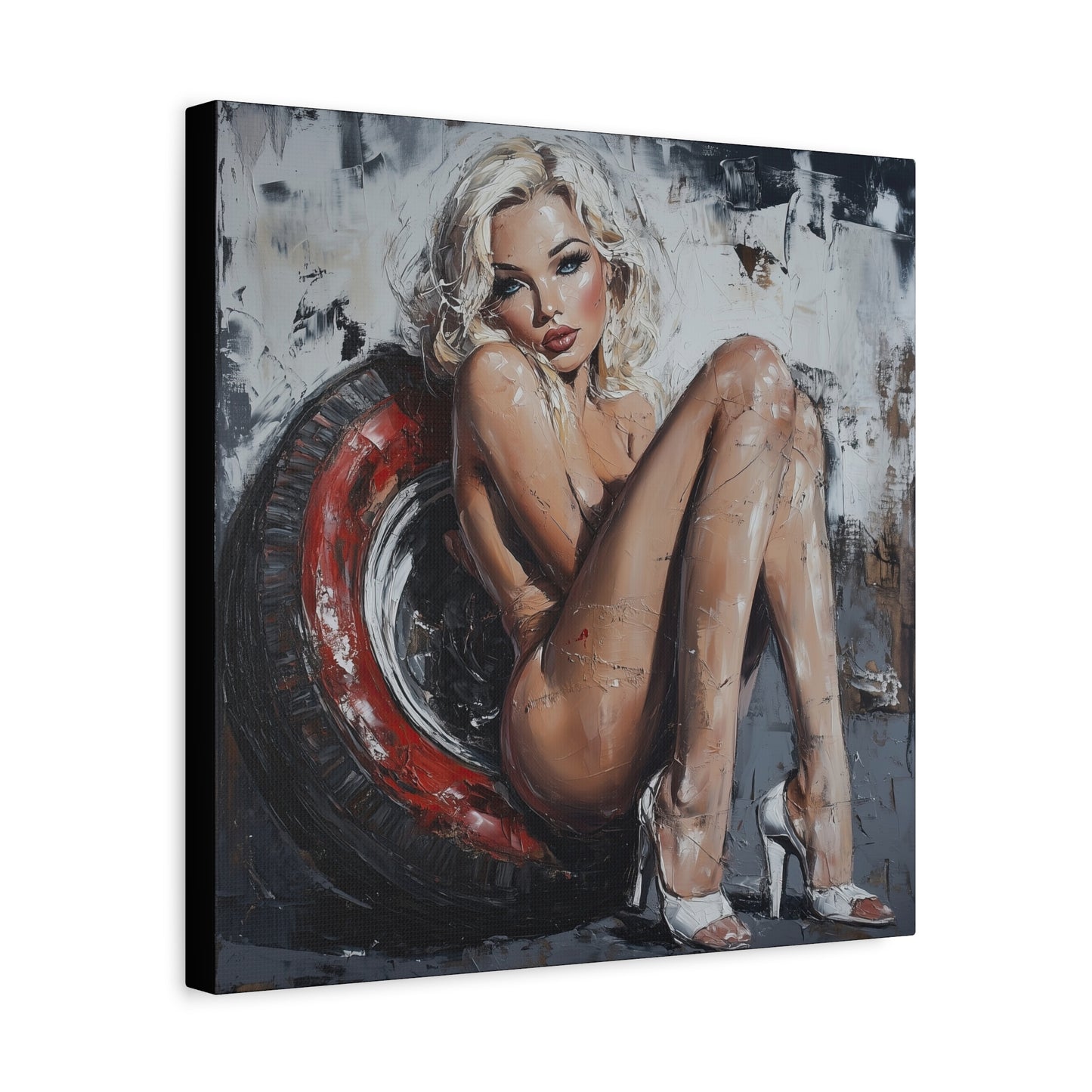Gallery Wrapped Canvas, Guilt and Grit Adult Art Canvas, Erotic Pinup Art Canvas – Elara