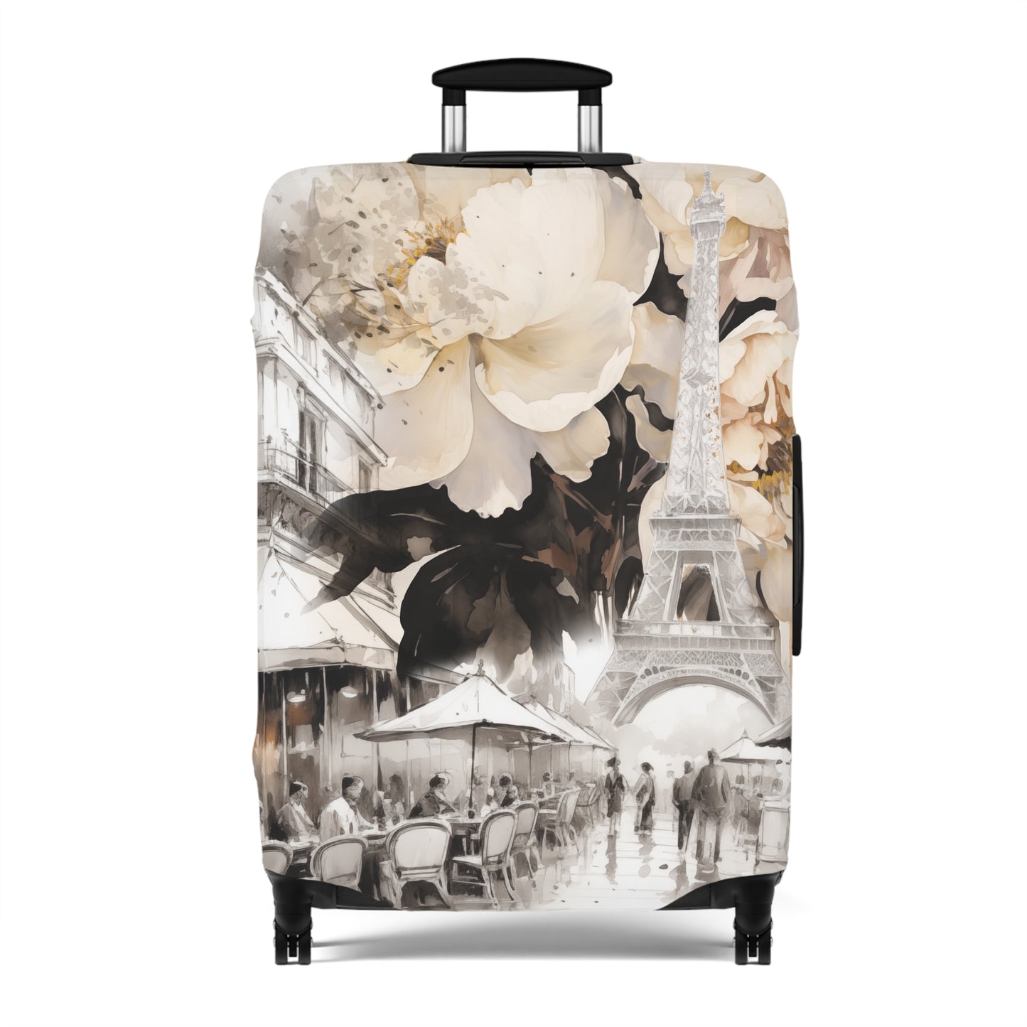 Luggage Cover - Paris, France, Eiffel Tower Cafe