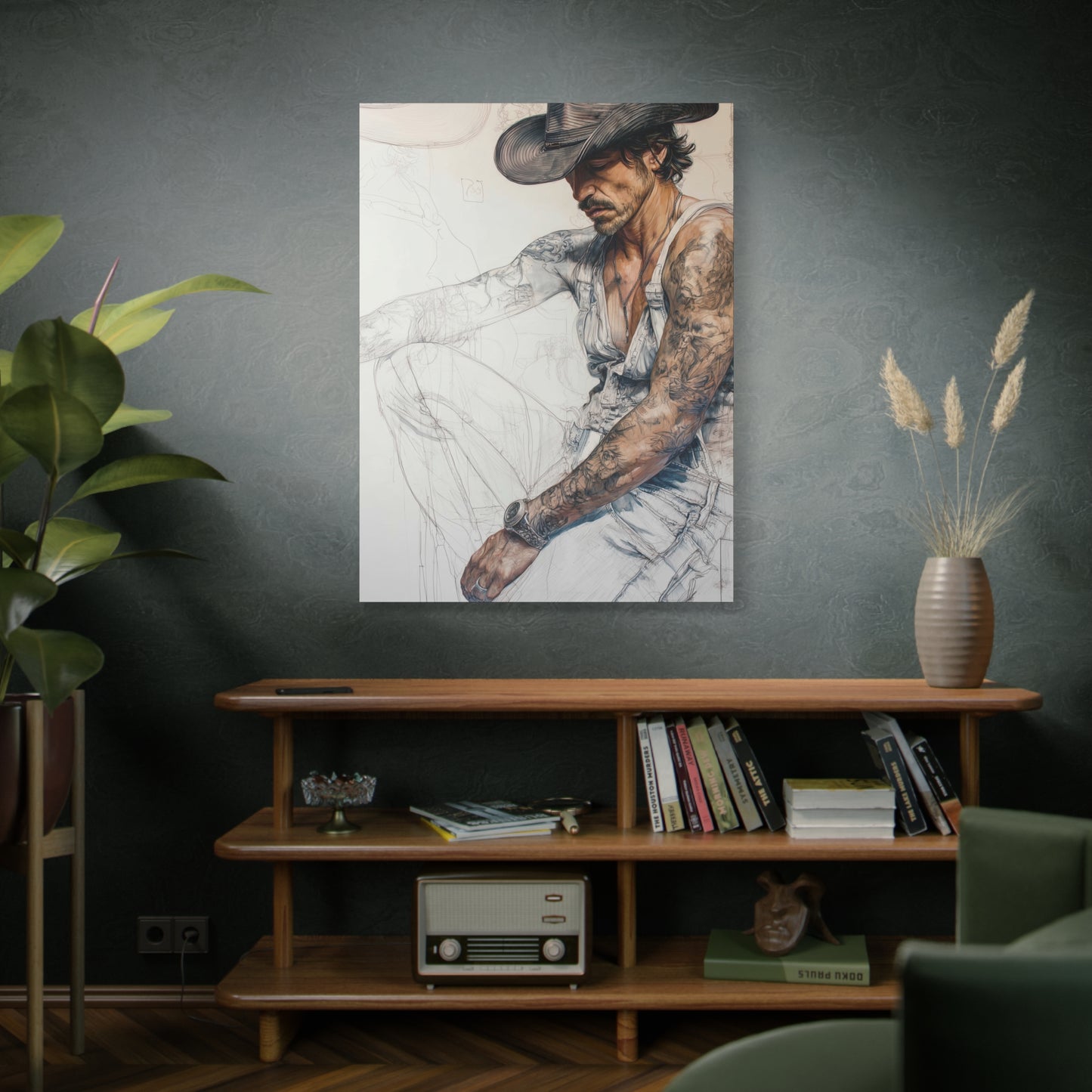 Gallery Wrapped Canvas, Wranglers and Wreckage Art Canvas, Erotic Pinup Art Canvas – Maverick