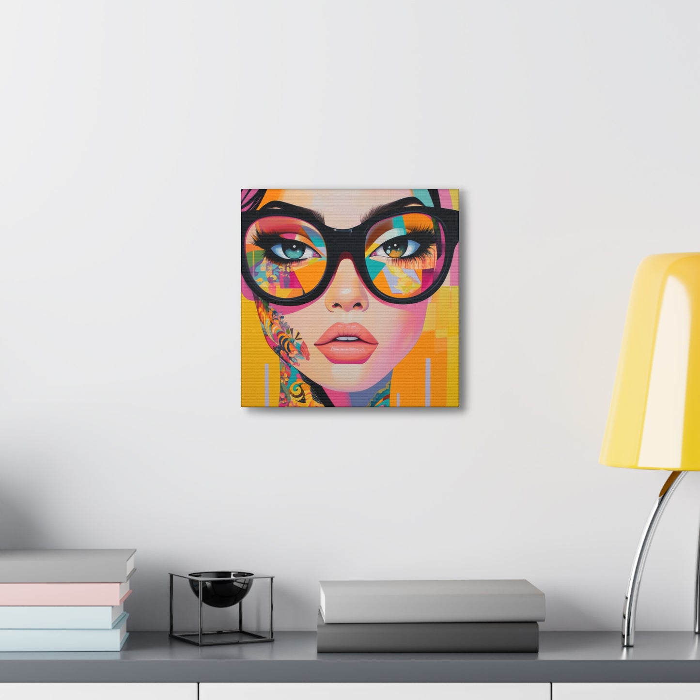 Canvas Gallery Wrap, Ladies in Lenses Wall Art, Abstract Femme Girl Art - Sabrina