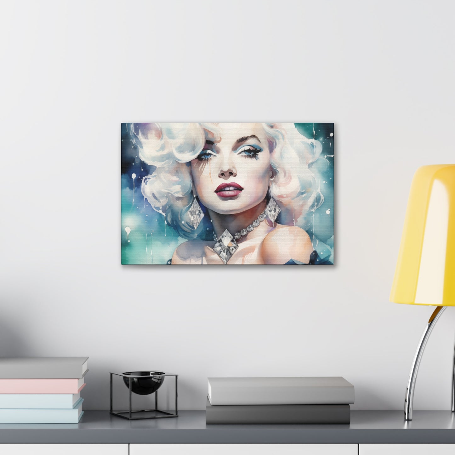 Canvas Wall Art, Gallery Wrapped Pop Art, Celebrity Wall Art – Marilyn Monroe - Diamonds