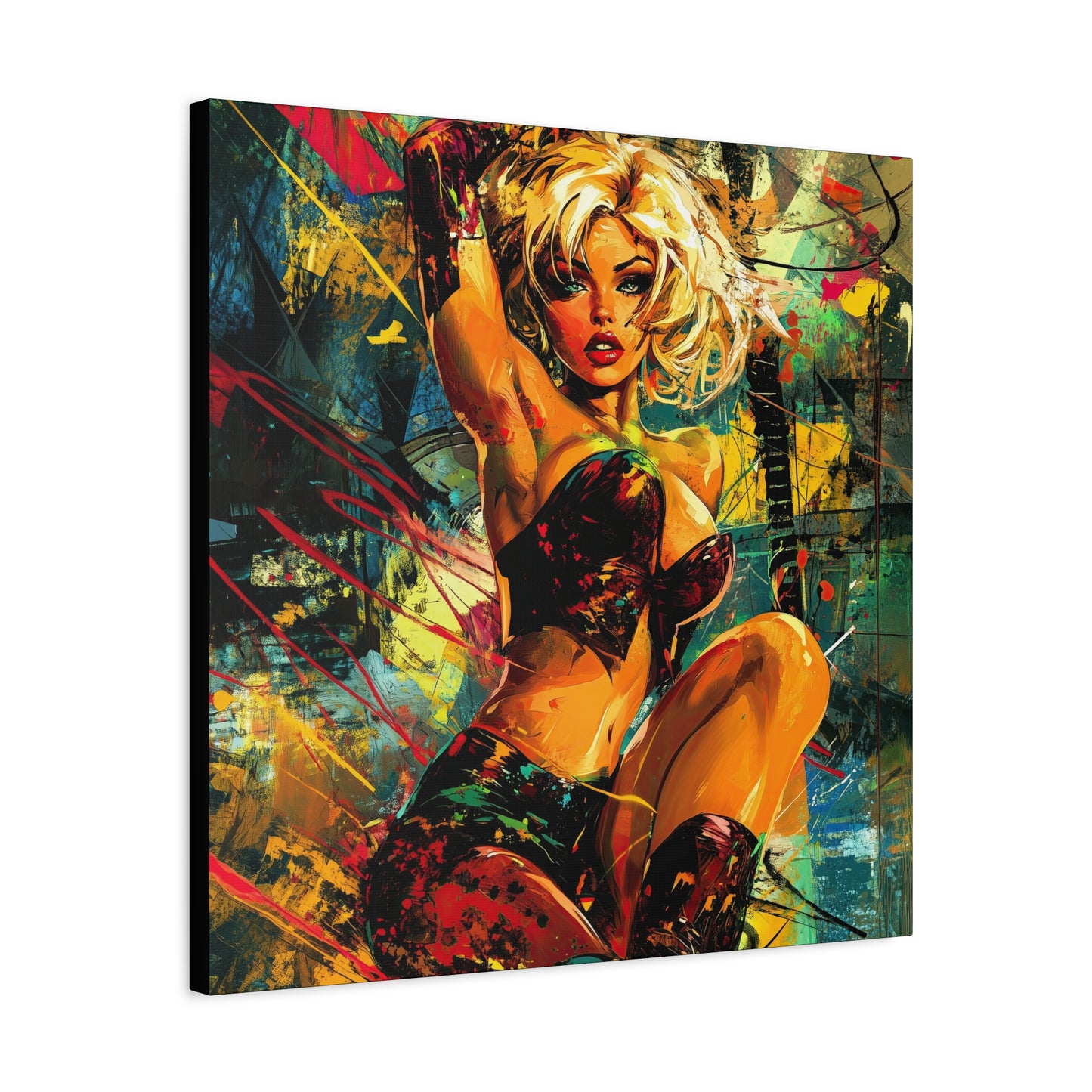 Gallery Wrapped Canvas, Guilt and Grit Adult Art Canvas, Erotic Pinup Art Canvas – Robin