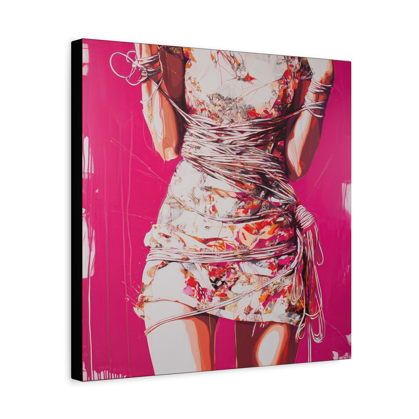 Gallery Wrapped Canvas, Ropes and Reverence Art Canvas, Erotic Shibari Art Canvas – Reika