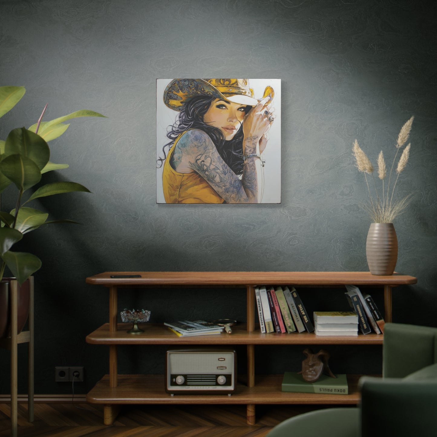Gallery Wrapped Canvas, Wranglers and Wreckage Art Canvas, Erotic Pinup Art Canvas – Delilah