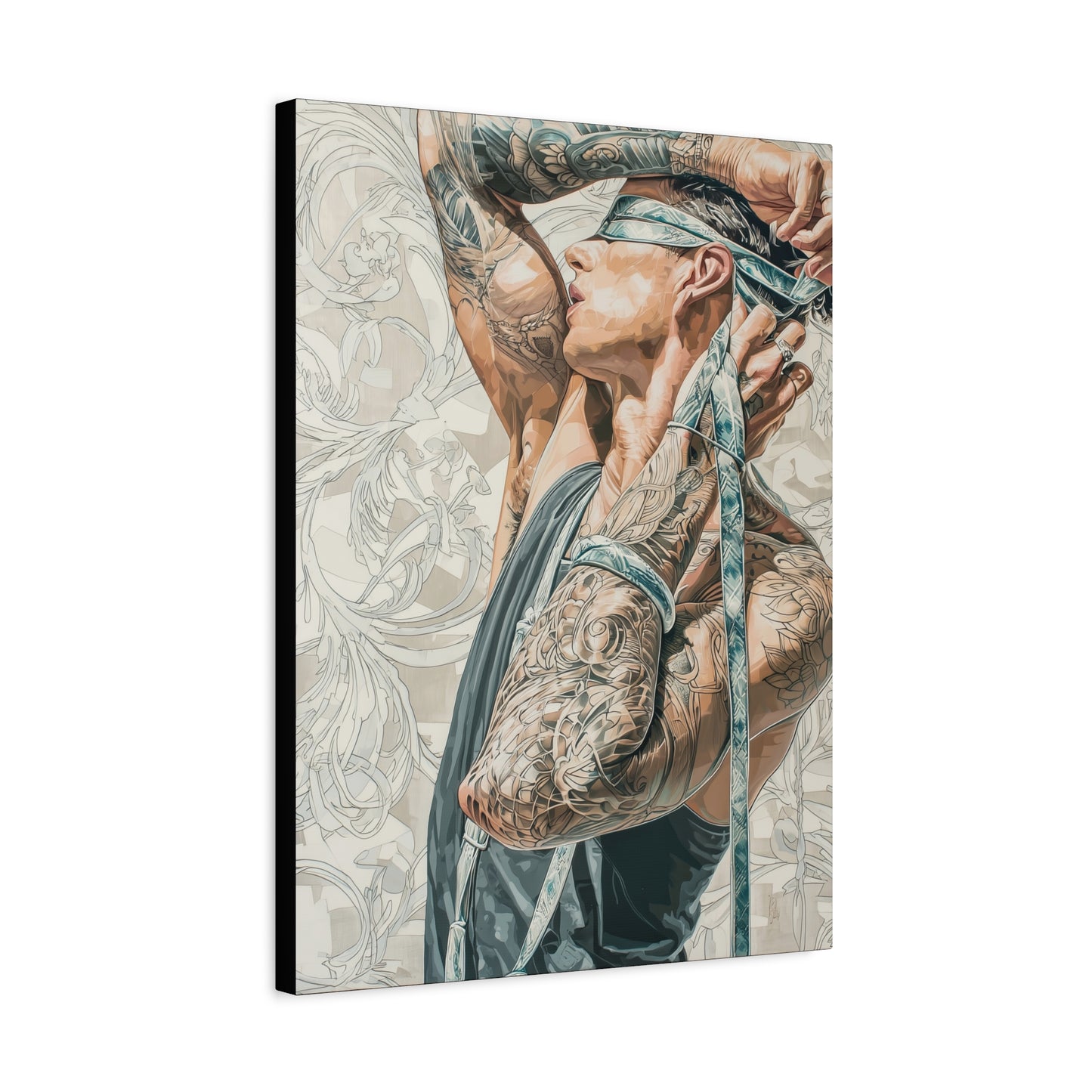 Gallery Wrapped Canvas, Ropes and Reverence Art Canvas, Erotic Shibari Art Canvas – Ronan