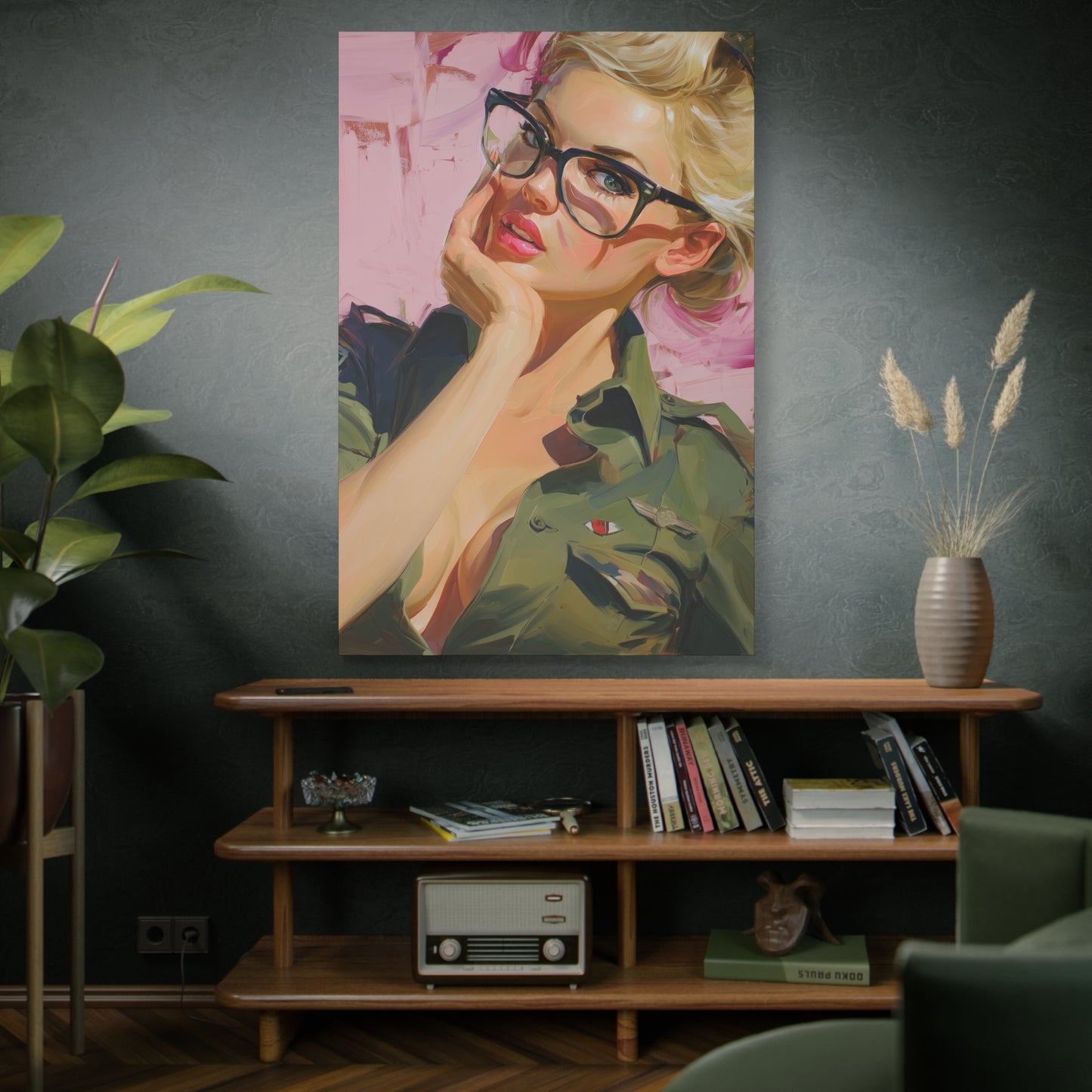 Gallery Wrapped Canvas, Liberty and Lace Art Canvas, Erotic Pinup Art Canvas – Roxanne