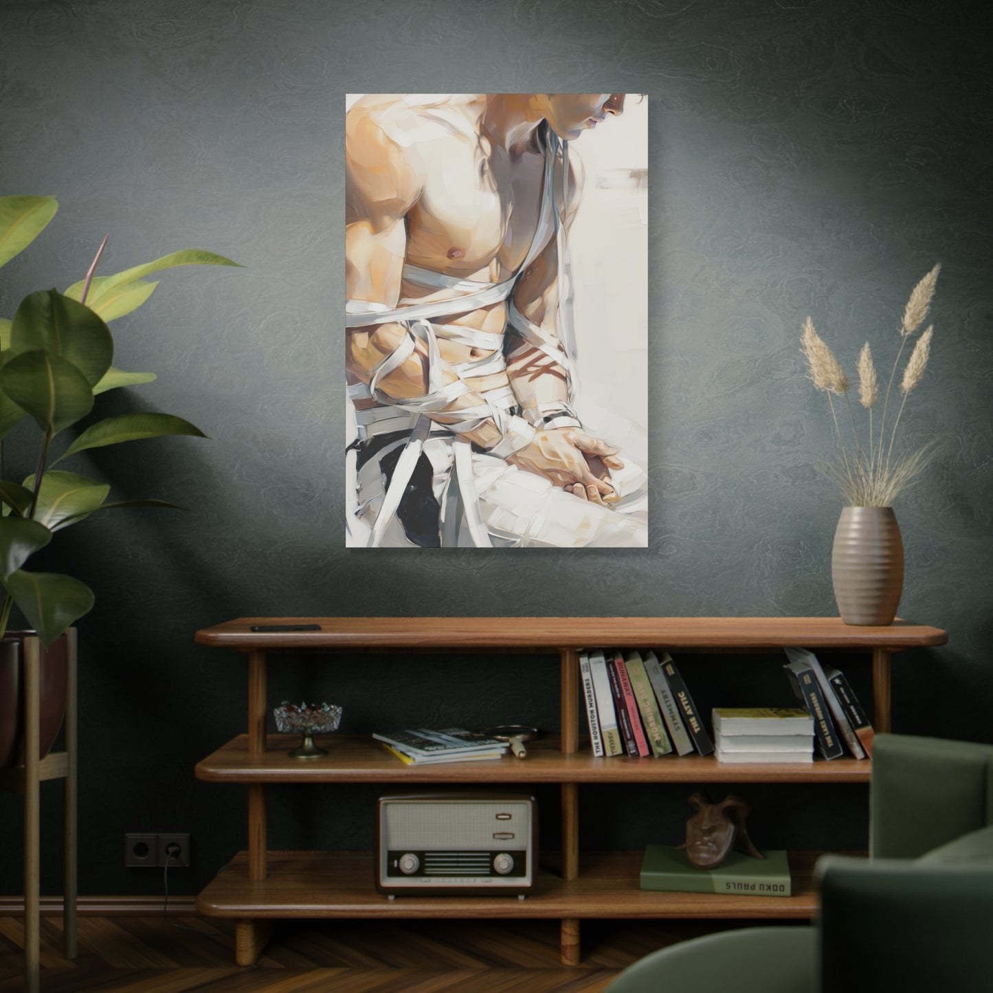 Gallery Wrapped Canvas, Ropes and Reverence Art Canvas, Erotic Shibari Art Canvas – Kenji