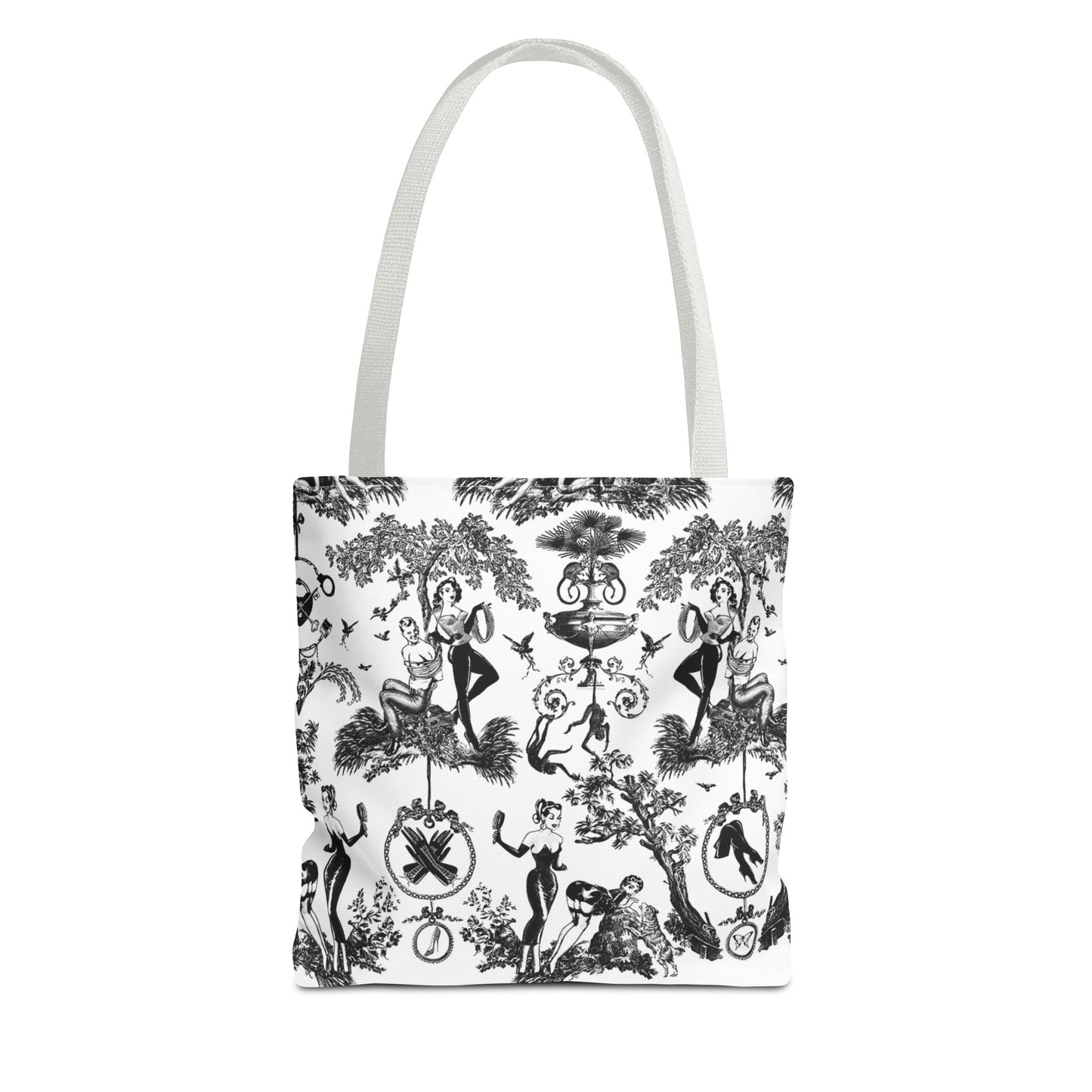 Square Tote Bag, Shopping Tote, Gift Bag - Kink Damask