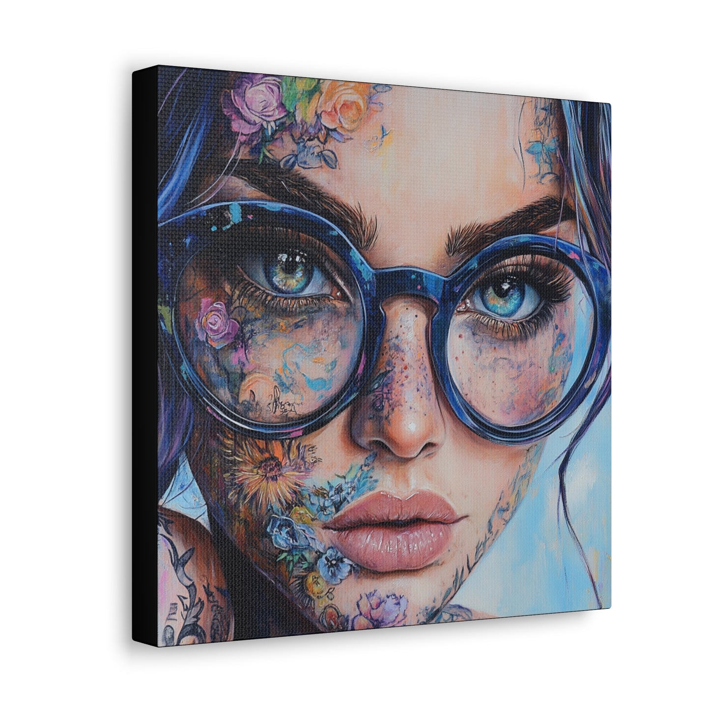 Canvas Gallery Wrap, Ladies in Lenses Wall Art, Abstract Femme Girl Art - Sara