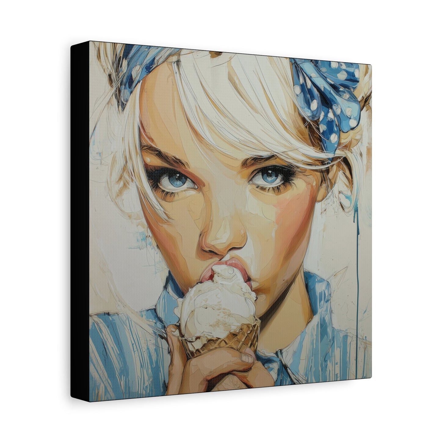 Gallery Wrapped Canvas, Sweet Summer Nostalgia, Sugar and Spice Art Canvas, Ice Cream Dreams Art – Cora