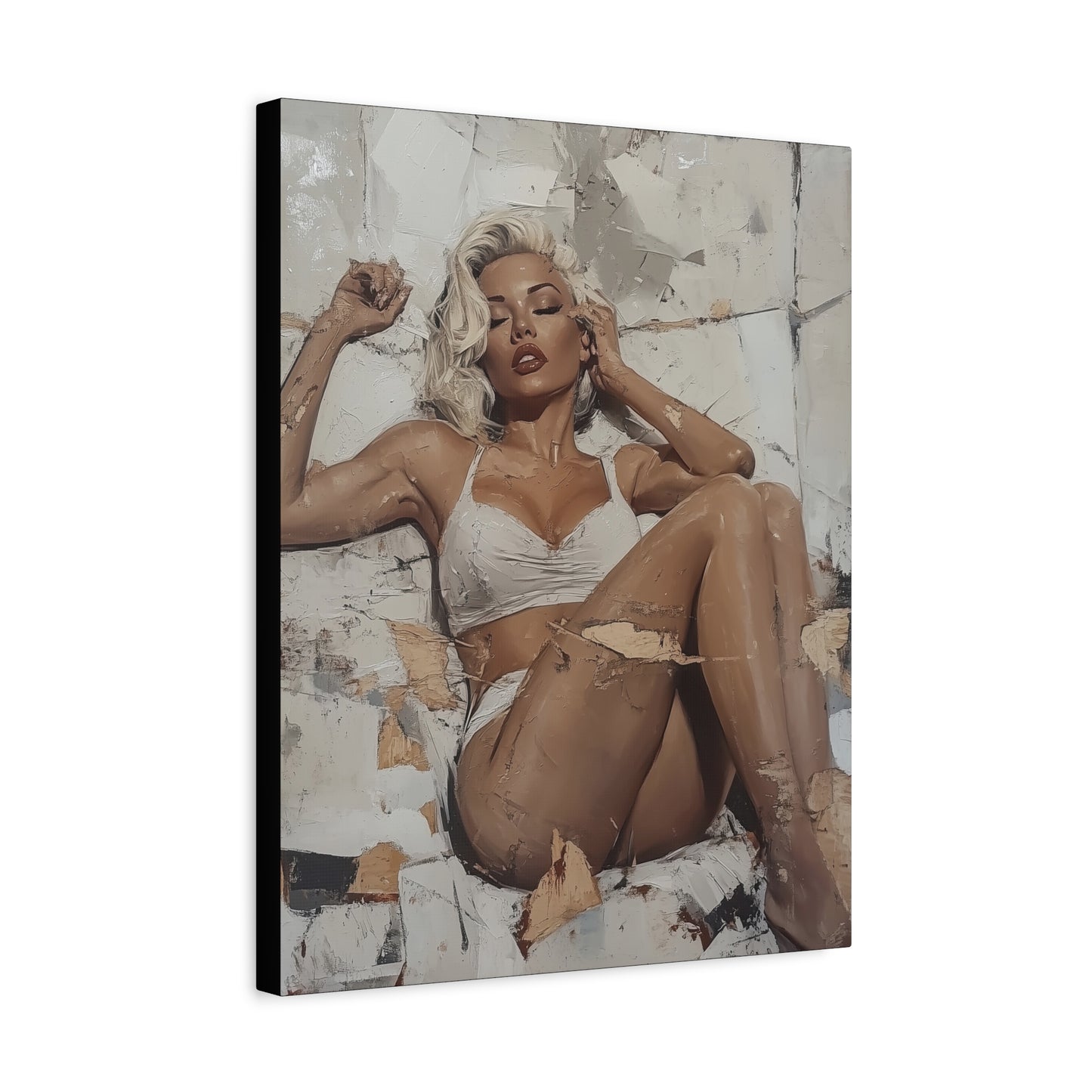 Gallery Wrapped Canvas, Guilt and Grit Adult Art Canvas, Erotic Pinup Art Canvas – Dahliana