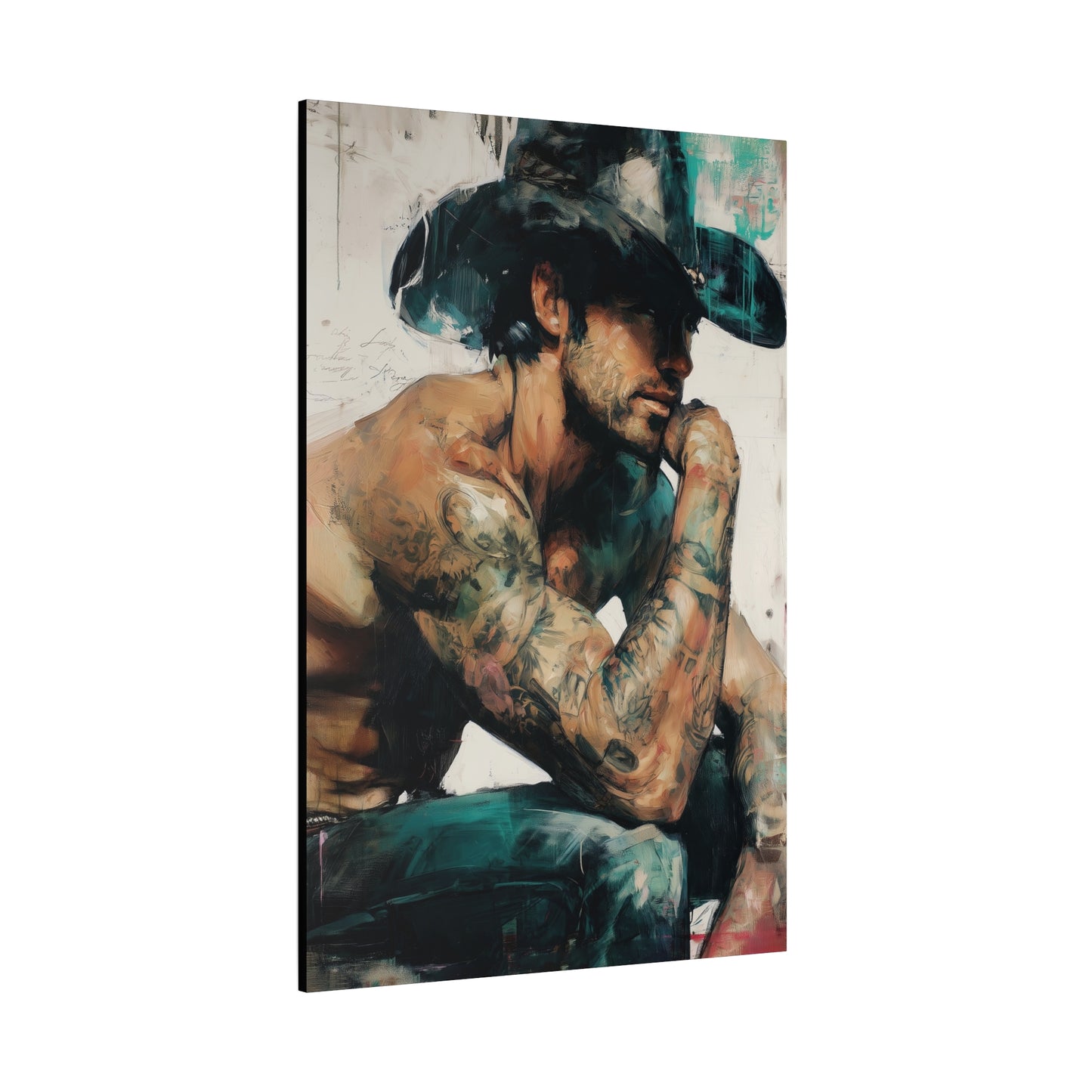 Gallery Wrapped Canvas, Wranglers and Wreckage Art Canvas, Erotic Pinup Art Canvas – Jimmy