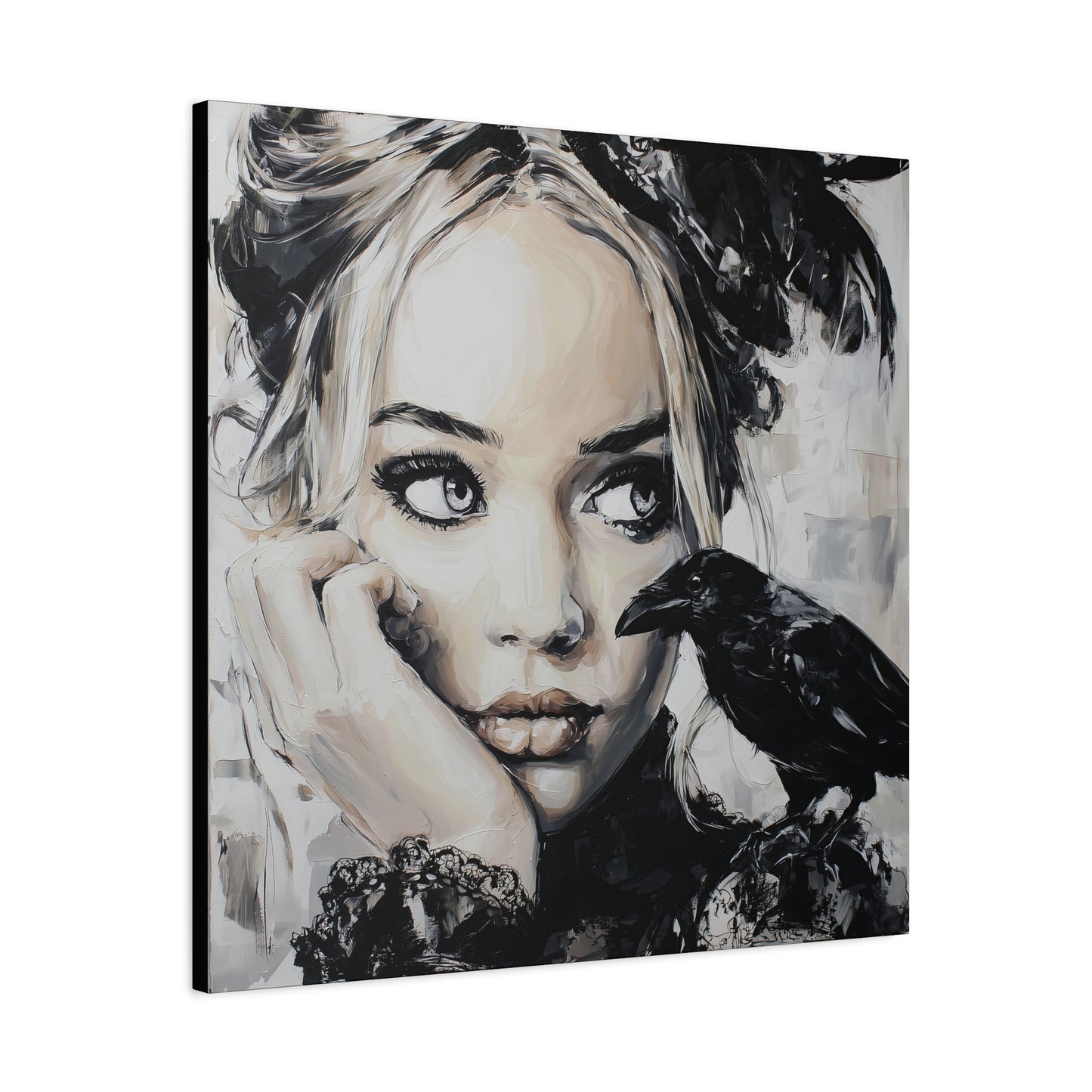 Gallery Wrapped Canvas, Myth and Bones Gothic Art Canvas, Dark Muse Canvas - Nicolette
