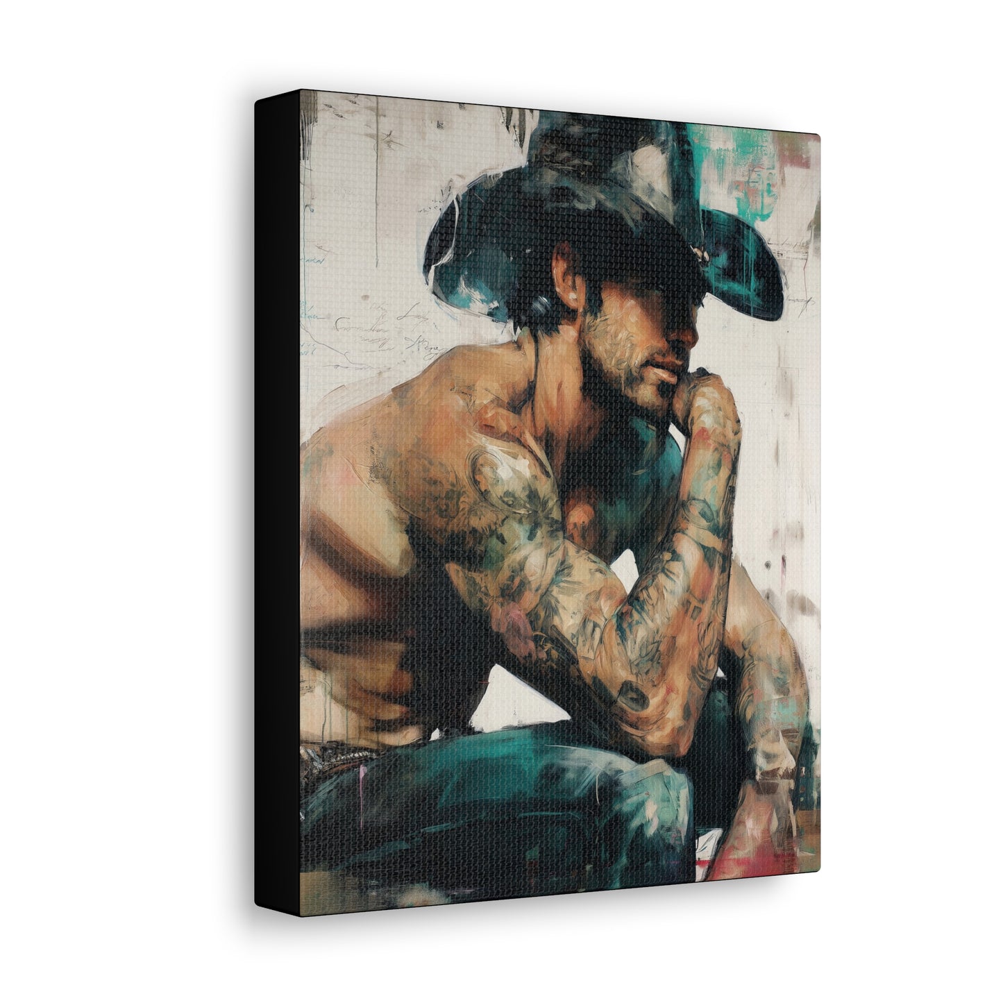 Gallery Wrapped Canvas, Wranglers and Wreckage Art Canvas, Erotic Pinup Art Canvas – Jimmy